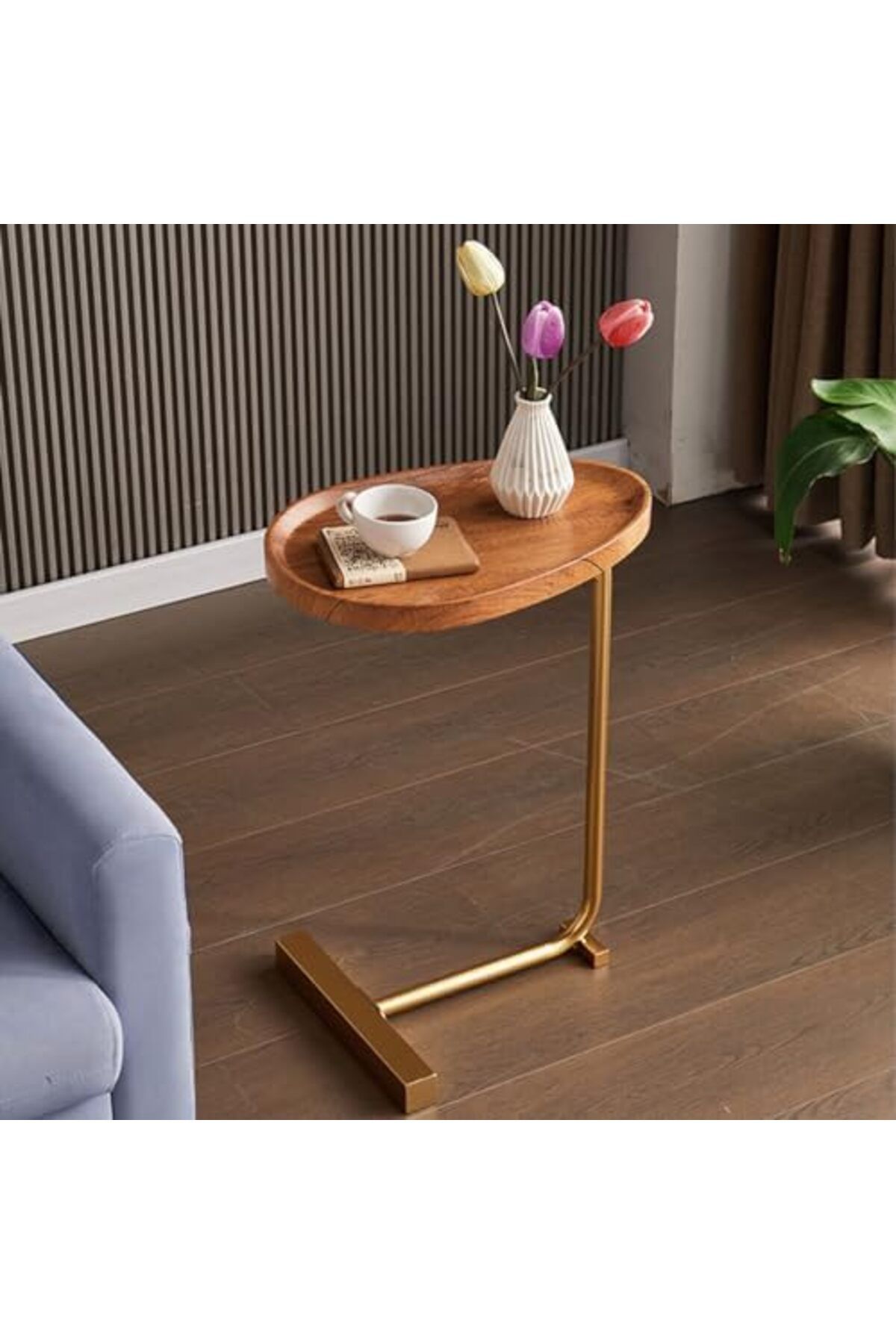 Generic-Oval c Side Table, C Shaped Side Table, Small Side Table, Couch Tables That Slide Under, 4