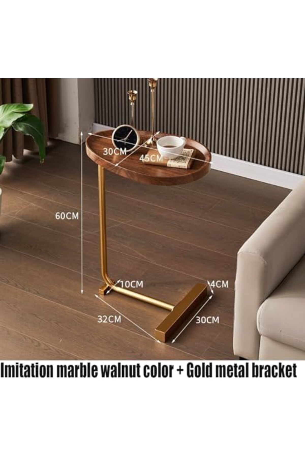 Generic-Oval c Side Table, C Shaped Side Table, Small Side Table, Couch Tables That Slide Under, 2
