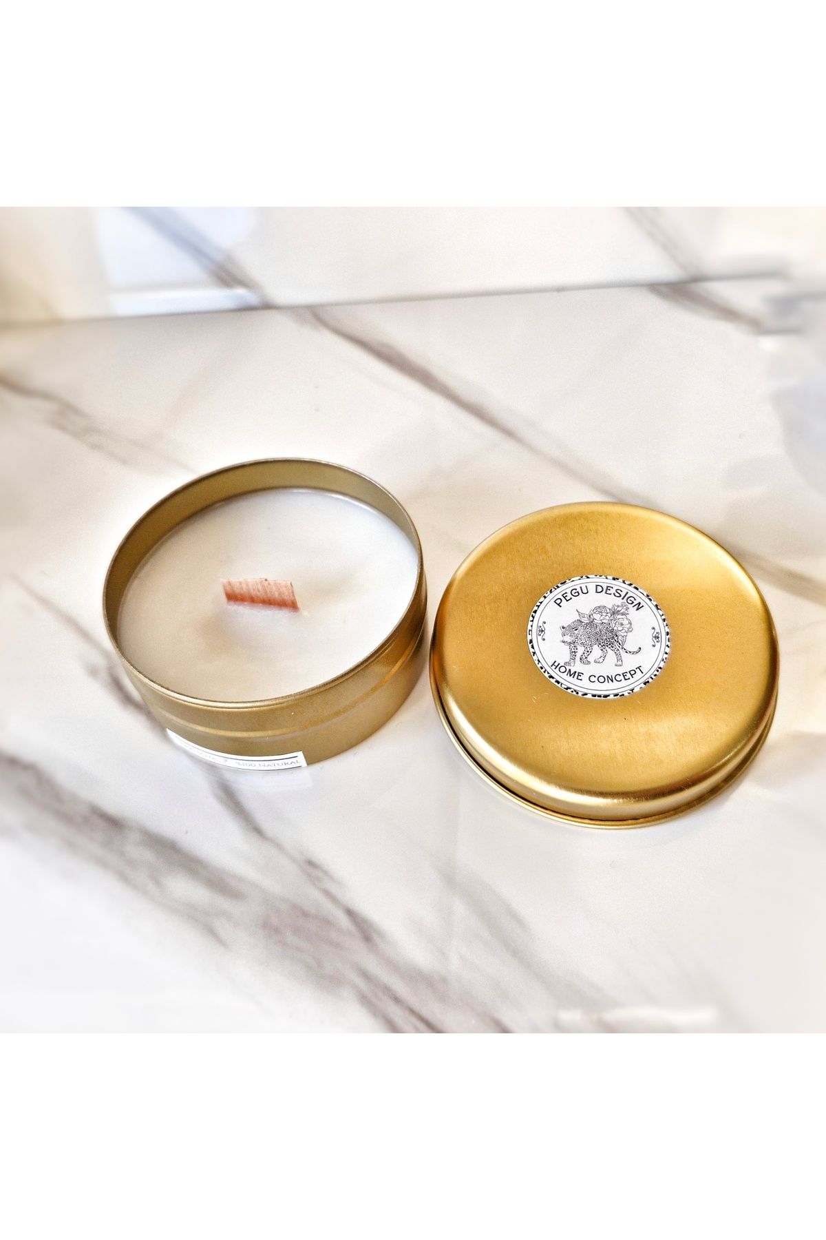 Pegubabycollection Lux Home Gold Teneke %100 Doğal Soya wax Mum