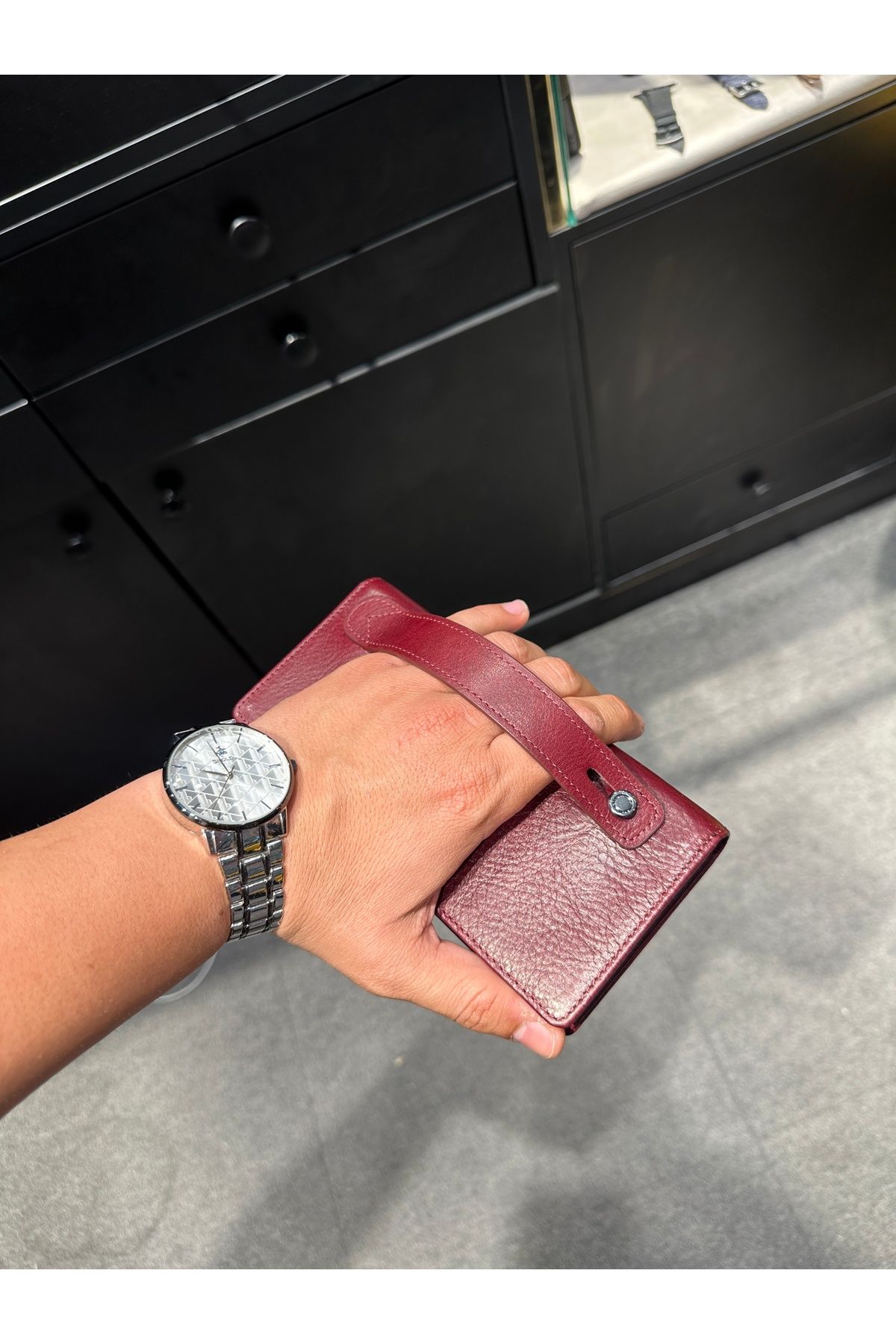 shop El yapımı hakiki deri el geçmeli cüzdan