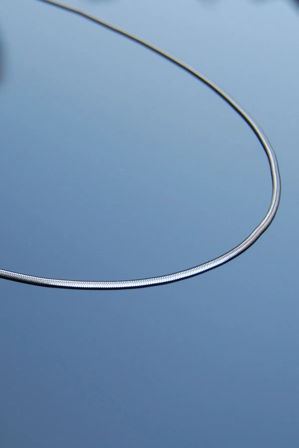 Rua Jewelry-Steel Italian Flat Snake Necklace 2 mm Silver Color |   Non-Tarnish, Unisex, 60 Cm, 2 Years Warranty 2