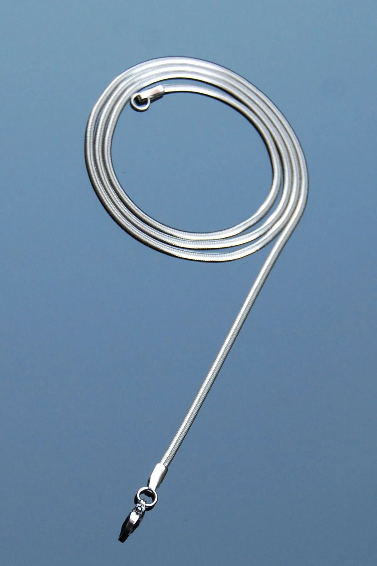 Rua Jewelry-Steel Italian Flat Snake Necklace 2 mm Silver Color |   Non-Tarnish, Unisex, 60 Cm, 2 Years Warranty 1