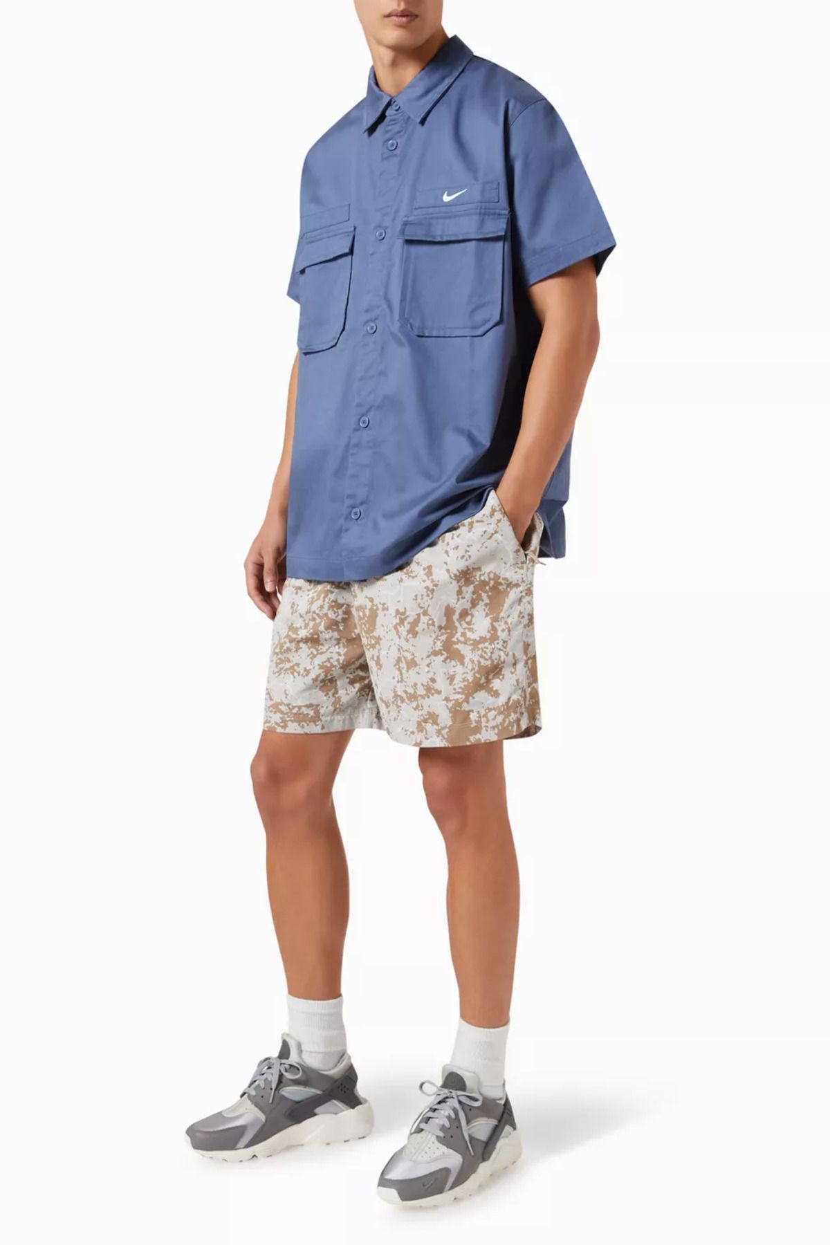 Nike Sportswear Woven Military Button-Down Short-Sleeve Erkek Gömlek NDD SPORT