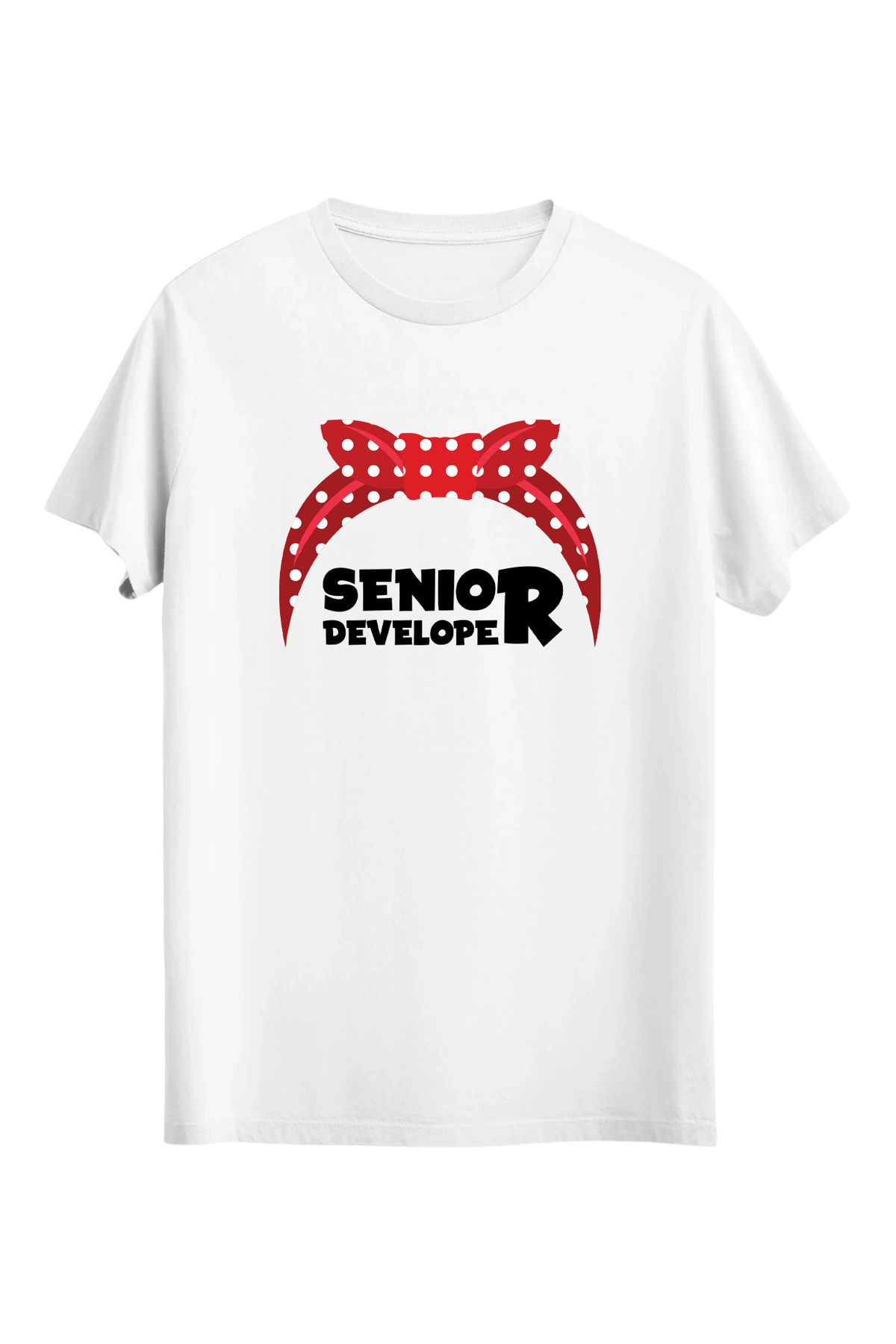 srcmarket Yazılımcı Kadınlara Özel, Senior Developer Baskılı Unisex Tshirt