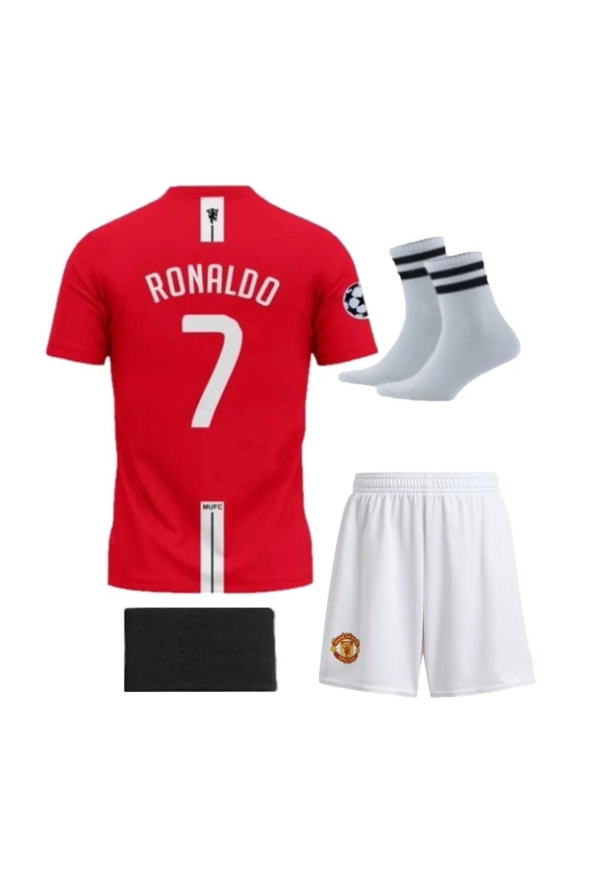 yenteks Ronaldo 2008 Moscow Kırmızı Manchester.unıted. Çocuk Futbol Forması Hediyeli