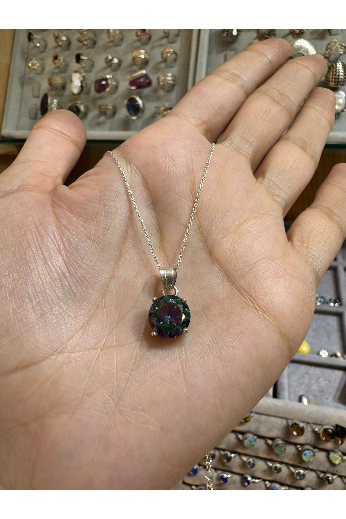 hayaltasari MİSTİK TOPAZ TAŞLI GÜMÜŞ KOLYE