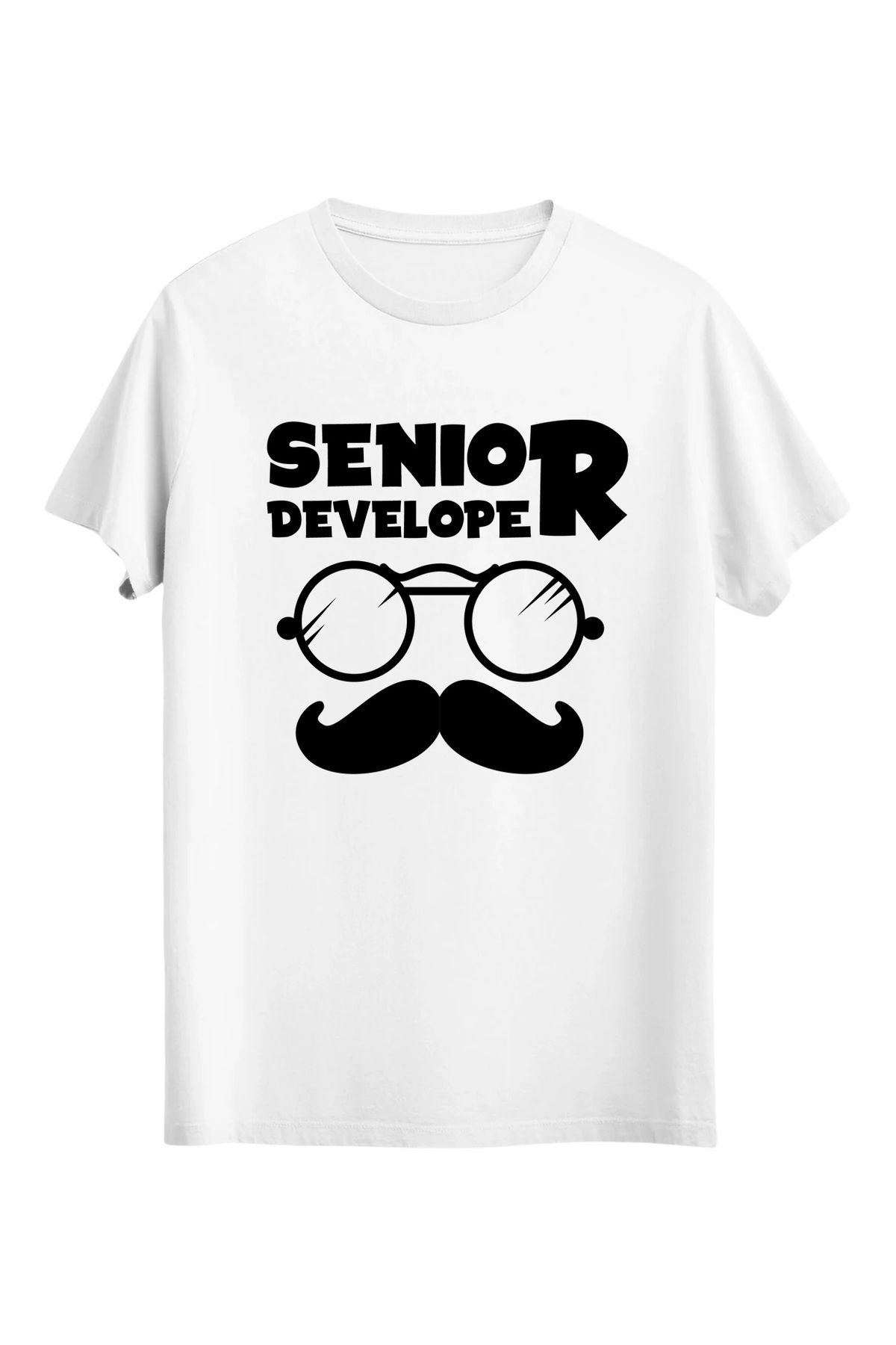 srcmarket Yazılımcılara & Programcılara Özel, Senior Developer Baskılı Unisex Tshirt