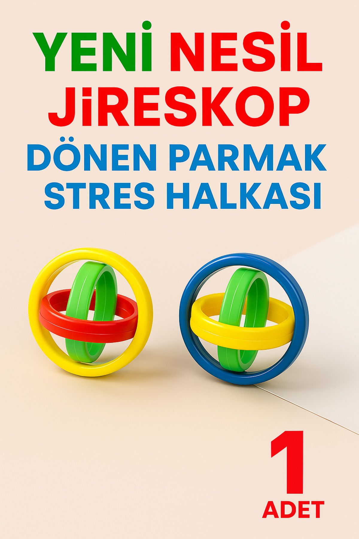 Ayver 1 ADET YENİ NESİL JİRESKOP PARMAK HALKA STRES ÇARKI DÖNEN STRES HALKASI