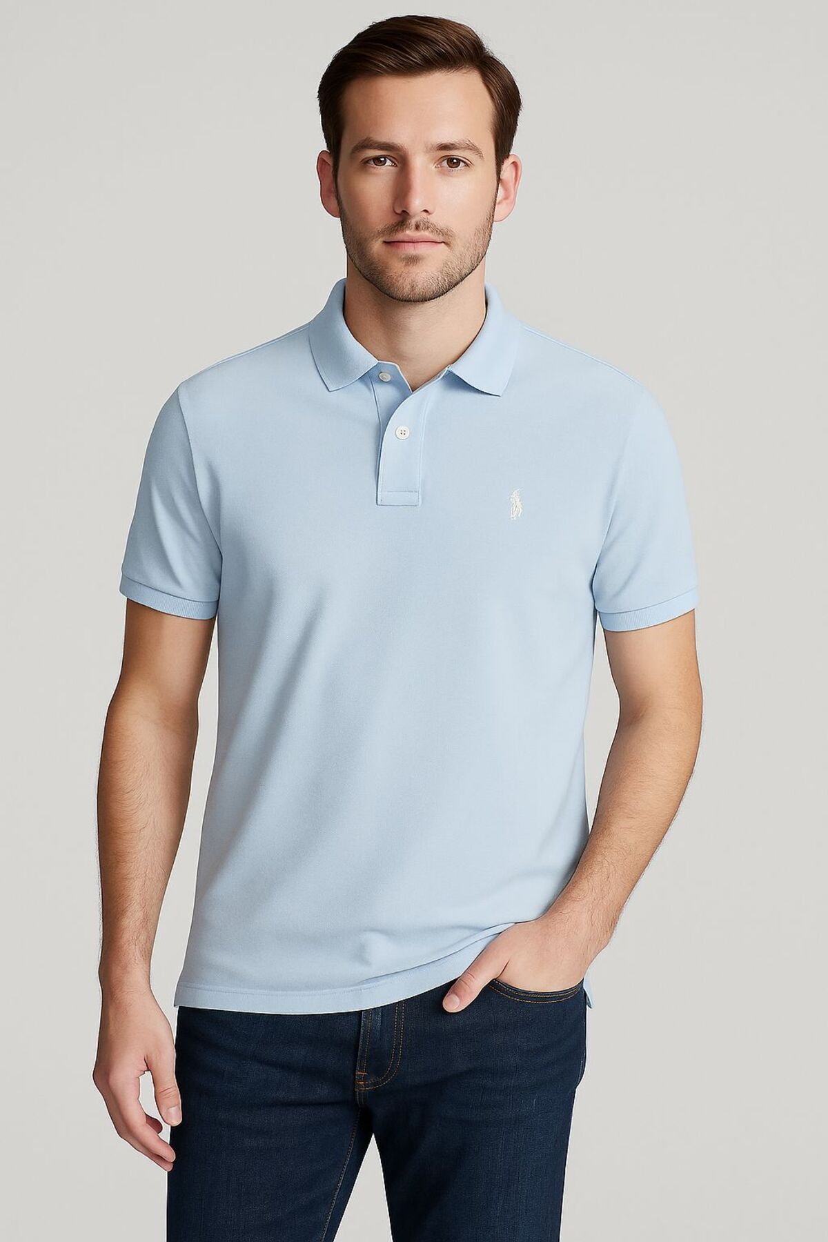 Butik BUZ MAVİSİ US POLO T-SHİRT