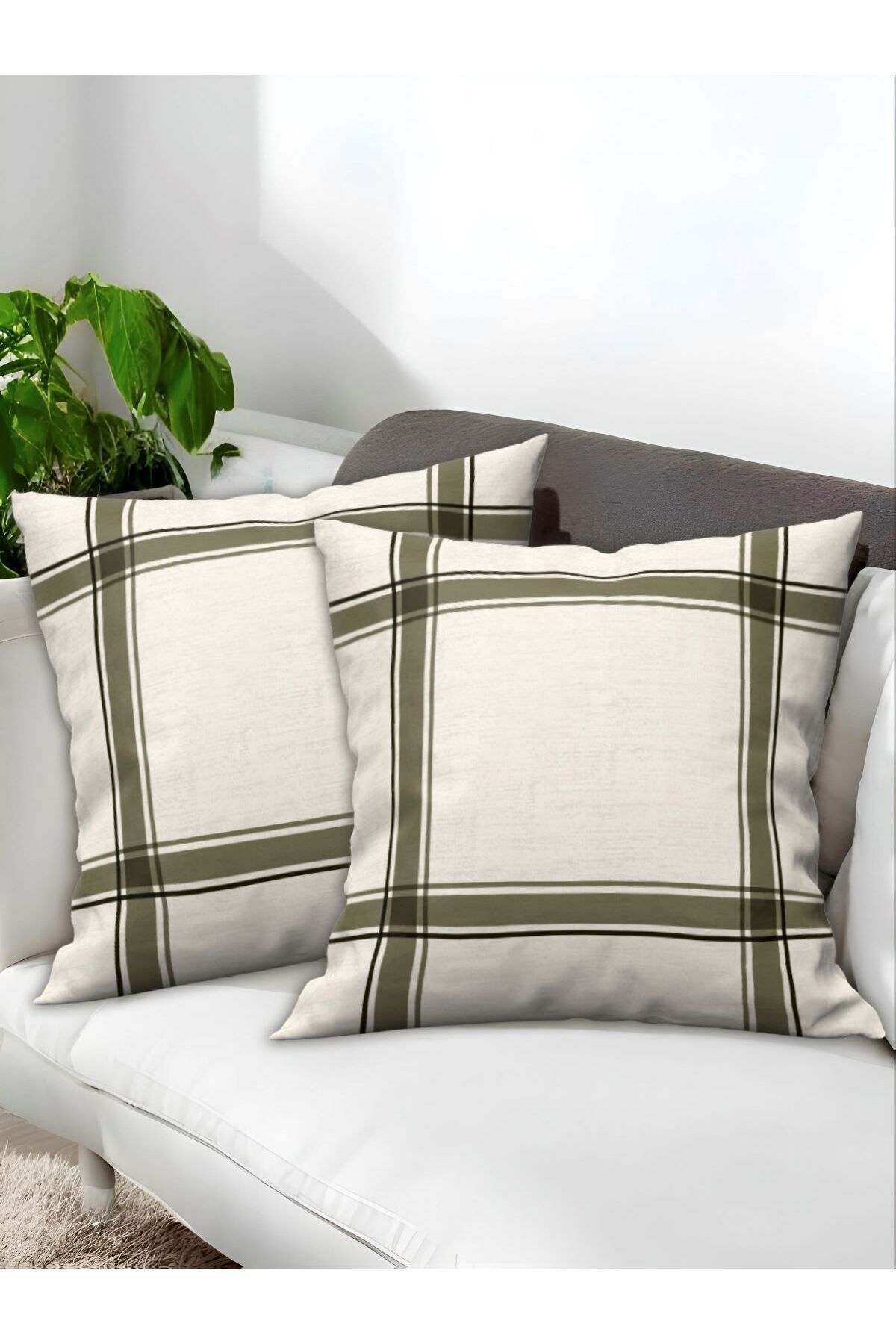 Ardizayn Kadife Kumaş 2'li Kırlent Kılıfı 43x43 cm- Çift Taraflı Baskı