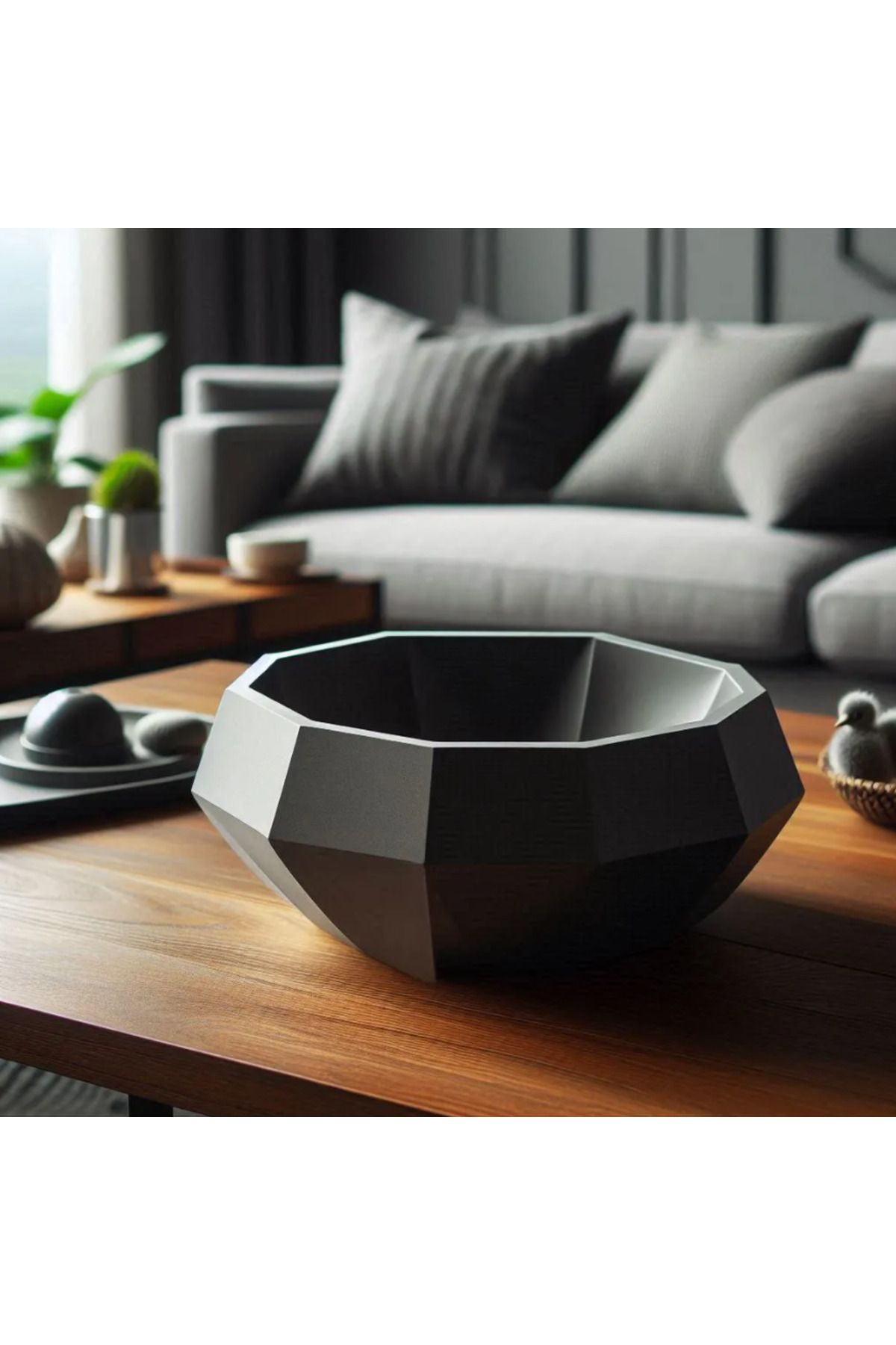 Home Dekoratif 3D - Modern Geometrik Tasarım Kase – 3D Baskı Özel Üretim