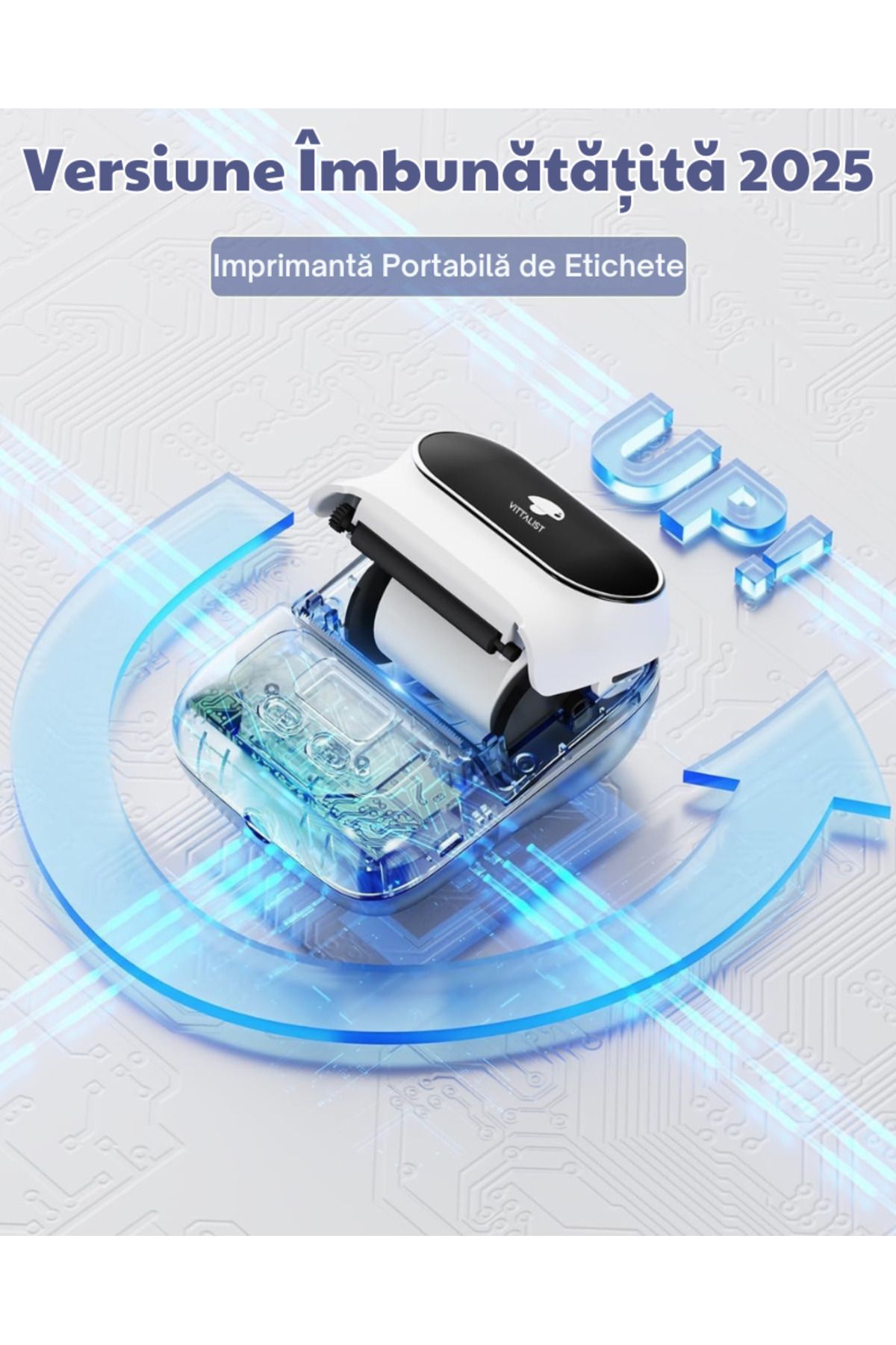 Vittalist-Portable Thermal Label Printer, Phone App, Bluetooth,Compatible with iOS/Android/Windows/Mac, White 8