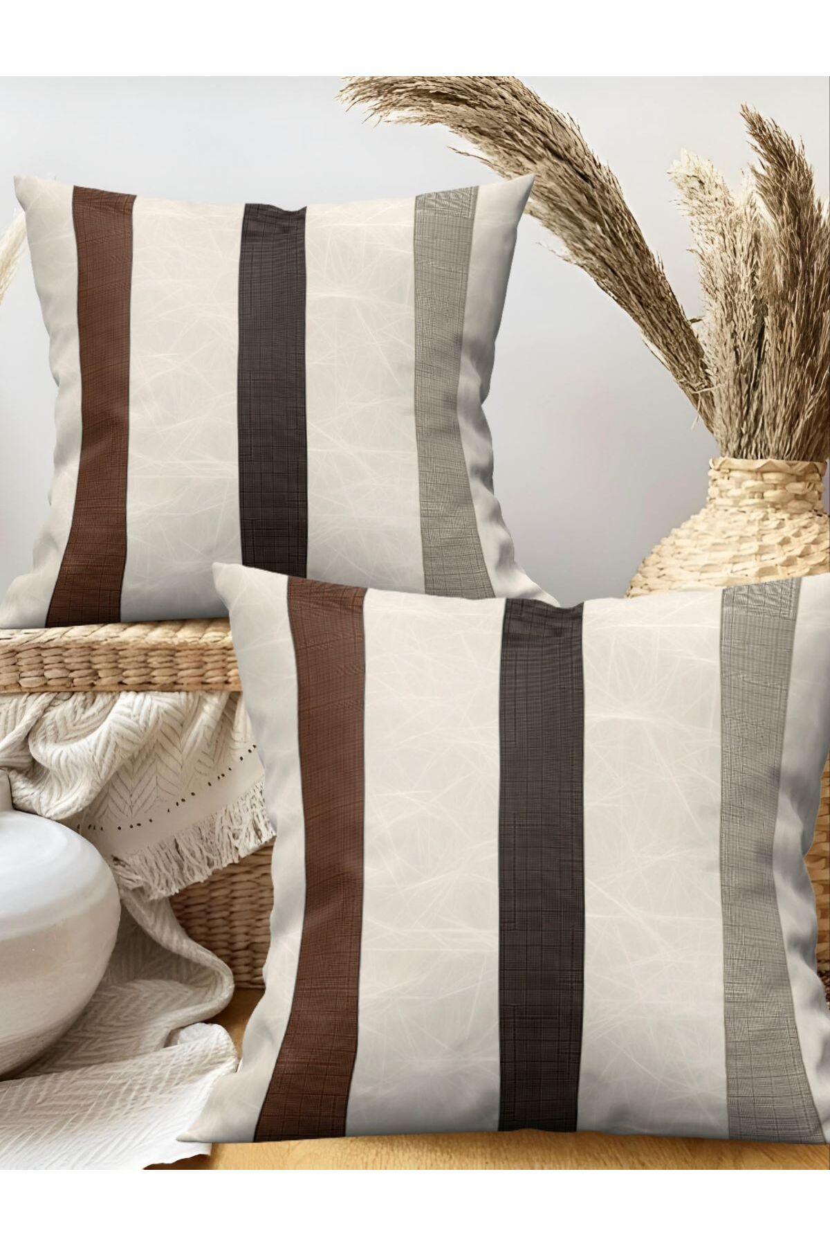 Ardizayn Kadife Kumaş 2'li Kırlent Kılıfı 43x43 cm- Çift Taraflı Baskı