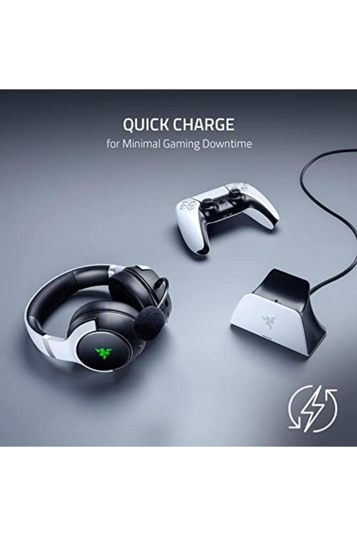 RAZER-Quick Charging Stand for PlayStation 5 by Razer - Curved Design Compatible with DualSense Wireless C 4