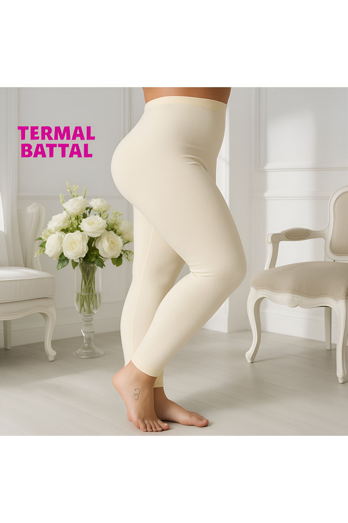 Altınay Kadın Termal Battal Beden Tayt - %90 Pamuk (Lilitime)