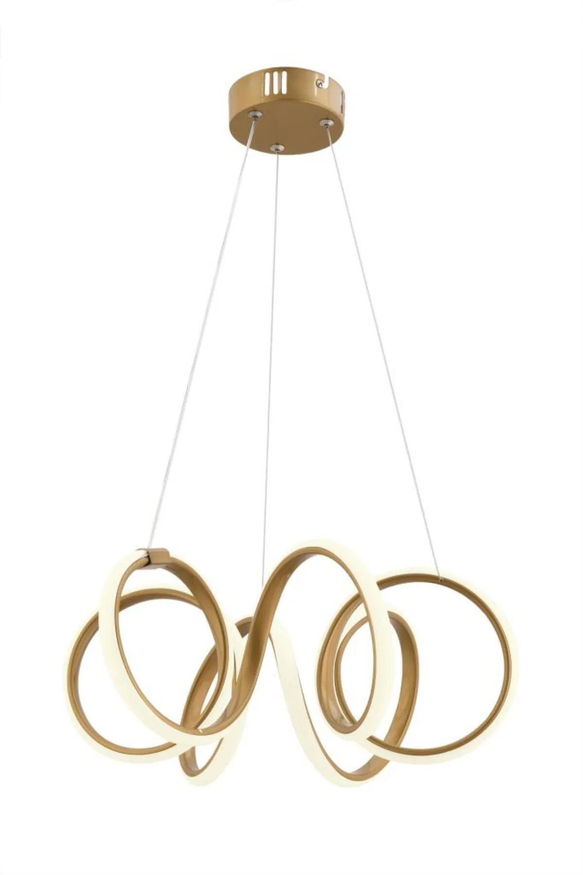 XİGENON Burgu Gold Ledli Modern Beyaz Power Led Avize Led Avize