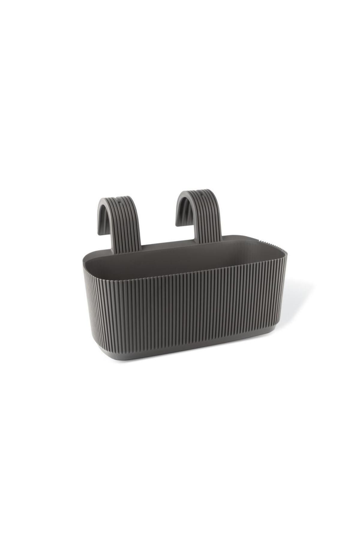 Omnipazar KRS-249 Dekoratif Plastik Pera Askılı Balkon Saksı 3.2 Litre