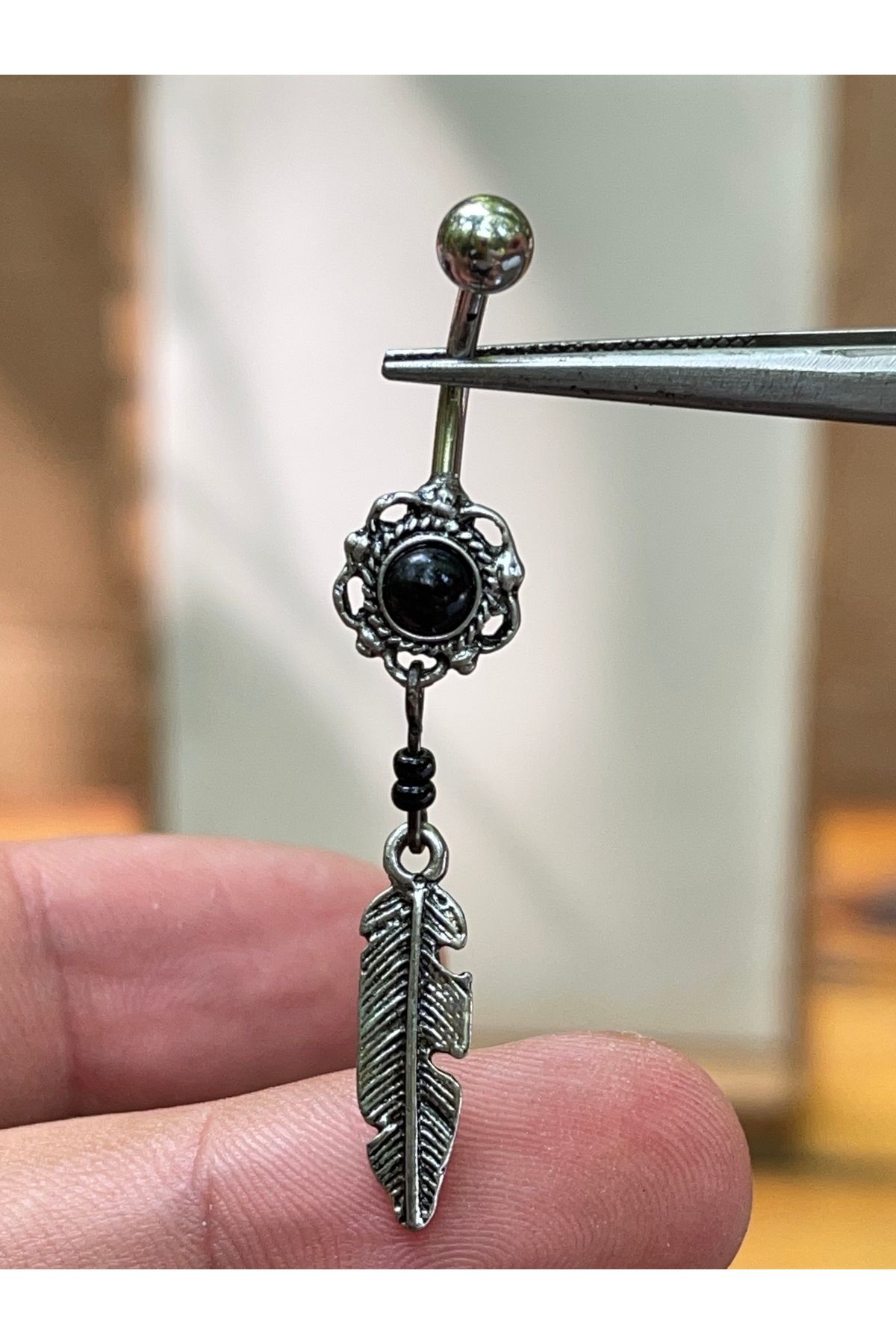 Rupen Kraft 316 L Cerrahi Çelik Sallantılı Etnik Model Göbek Piercingi