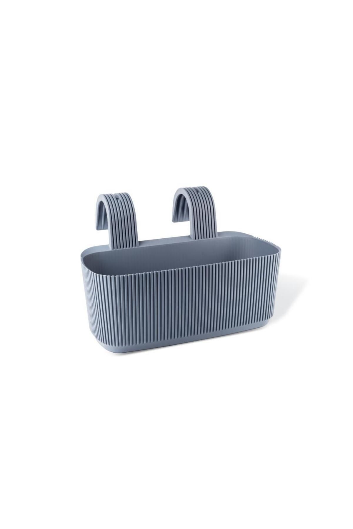 Omnipazar KRS-249 Dekoratif Plastik Pera Askılı Balkon Saksı 3.2 Litre