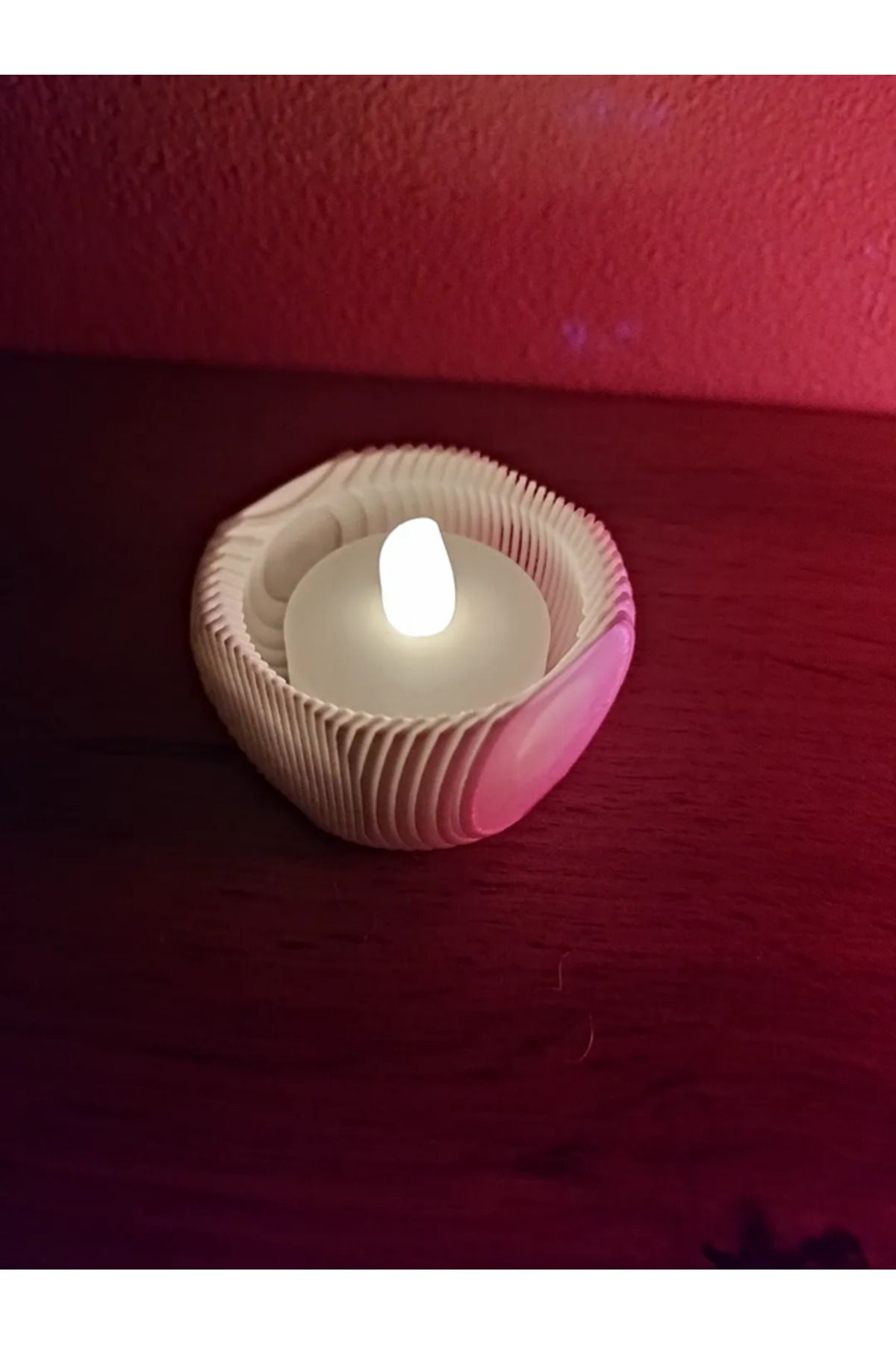 TSC Mini Şamdan Mumluk Decor Mum Dahil Beyaz Renk Masa Dekor
