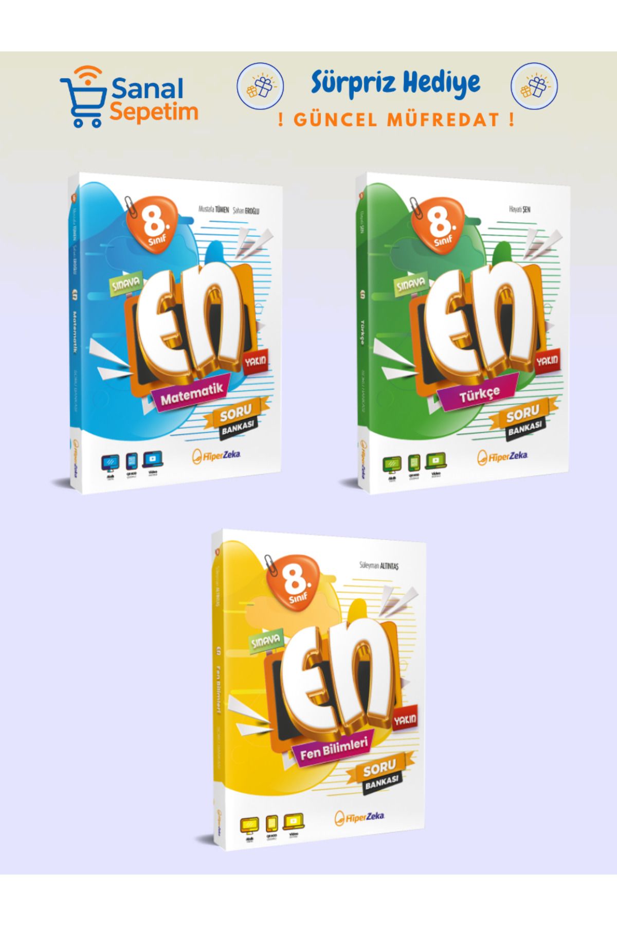 hiper zeka 8. Sınıf EN Matematik - Türkçe - Fen Bilimleri Soru Bankası