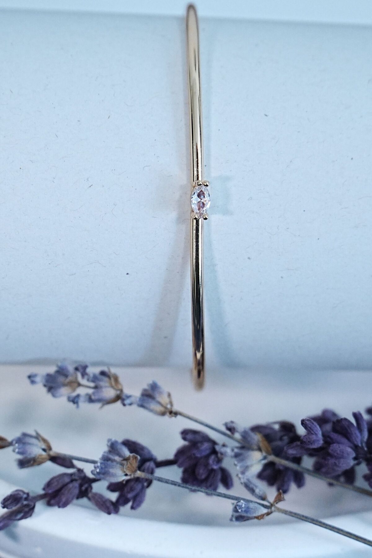 MR RZN STORE Gold Renk Kelepçe Model Zirkon Taşlı Çelik Bileklik Kaliteli
