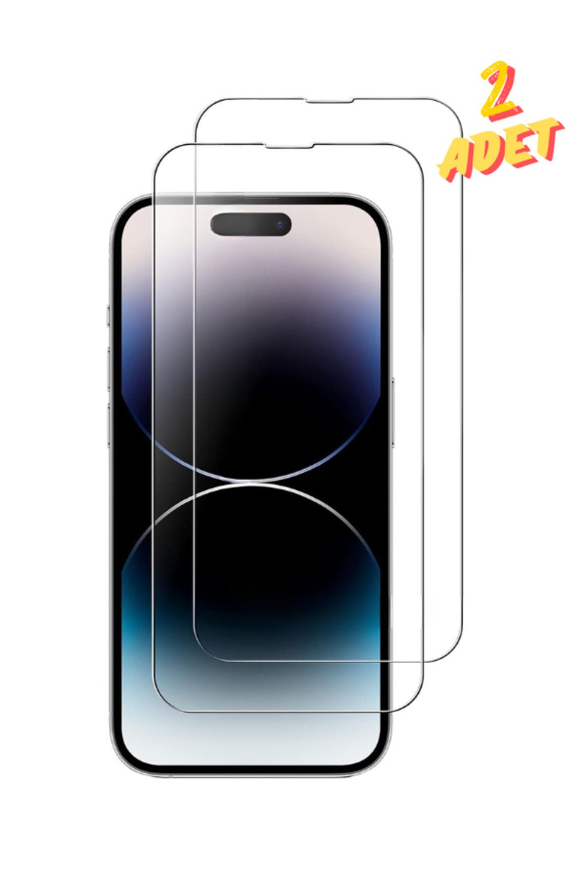 EVAX 2C iPhone 14 Pro Max Uyumlu 2 Adet 9H Sert Temperli Cam Ekran Koruyucu