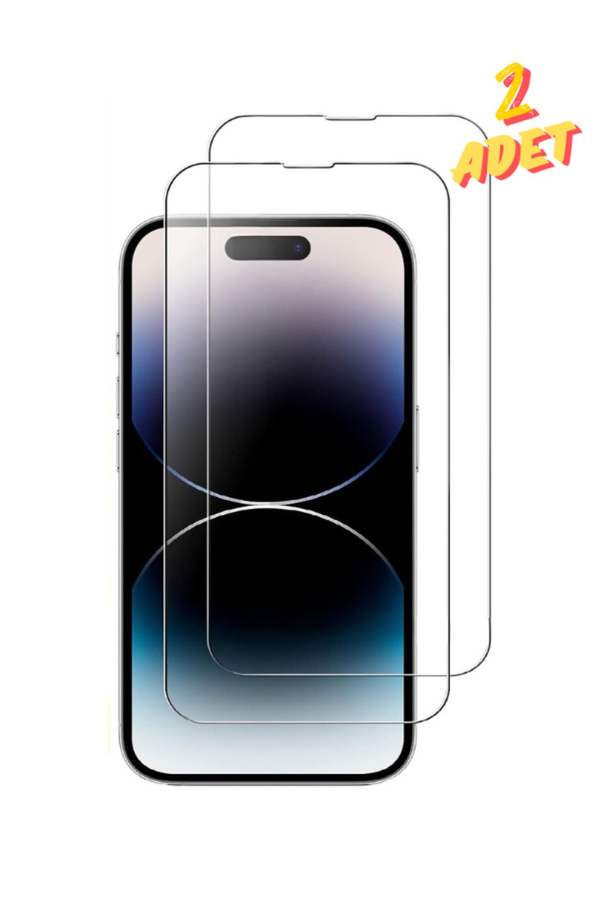 EVAX 2C iPhone 14 Pro Uyumlu 2 Adet 9H Sert Temperli Cam Ekran Koruyucu