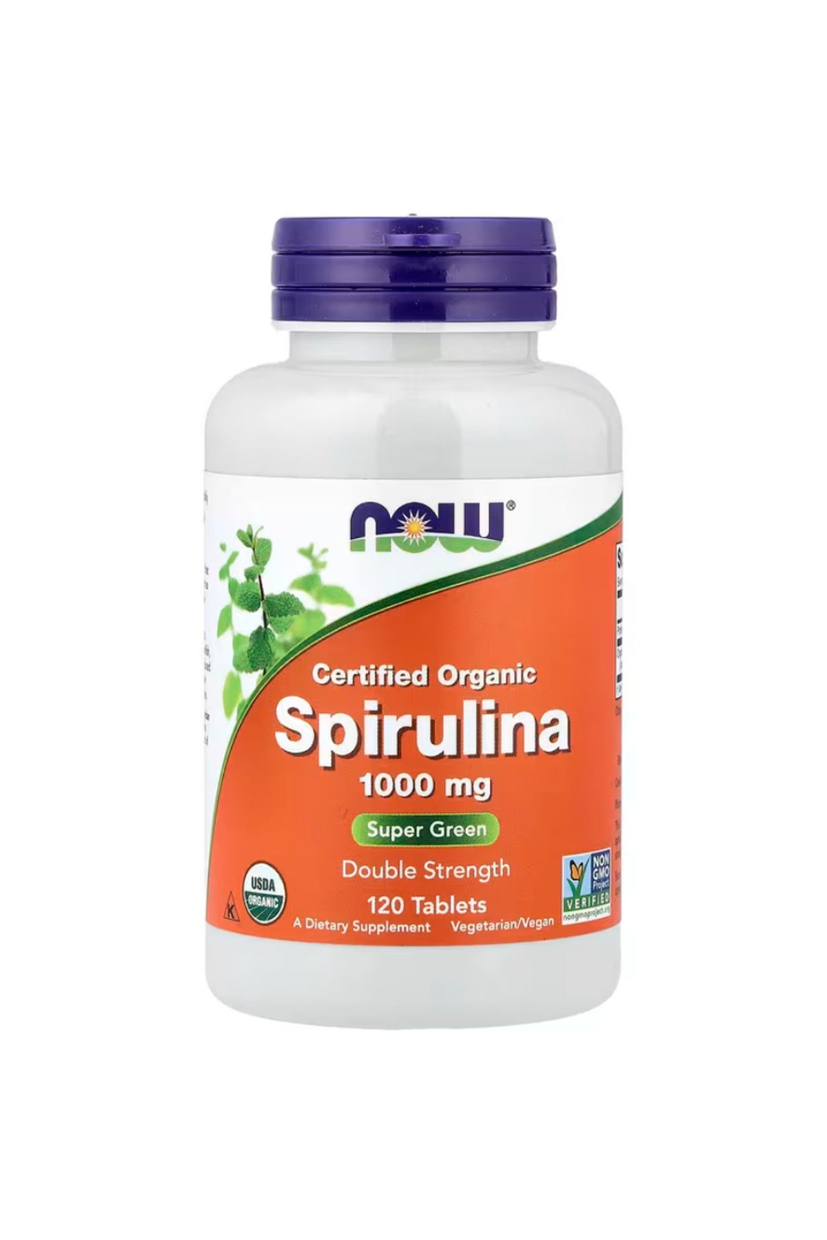 Now Foods , Certified Organic Spirulina, Double Strength, 1,000 mg, 120 Tablets