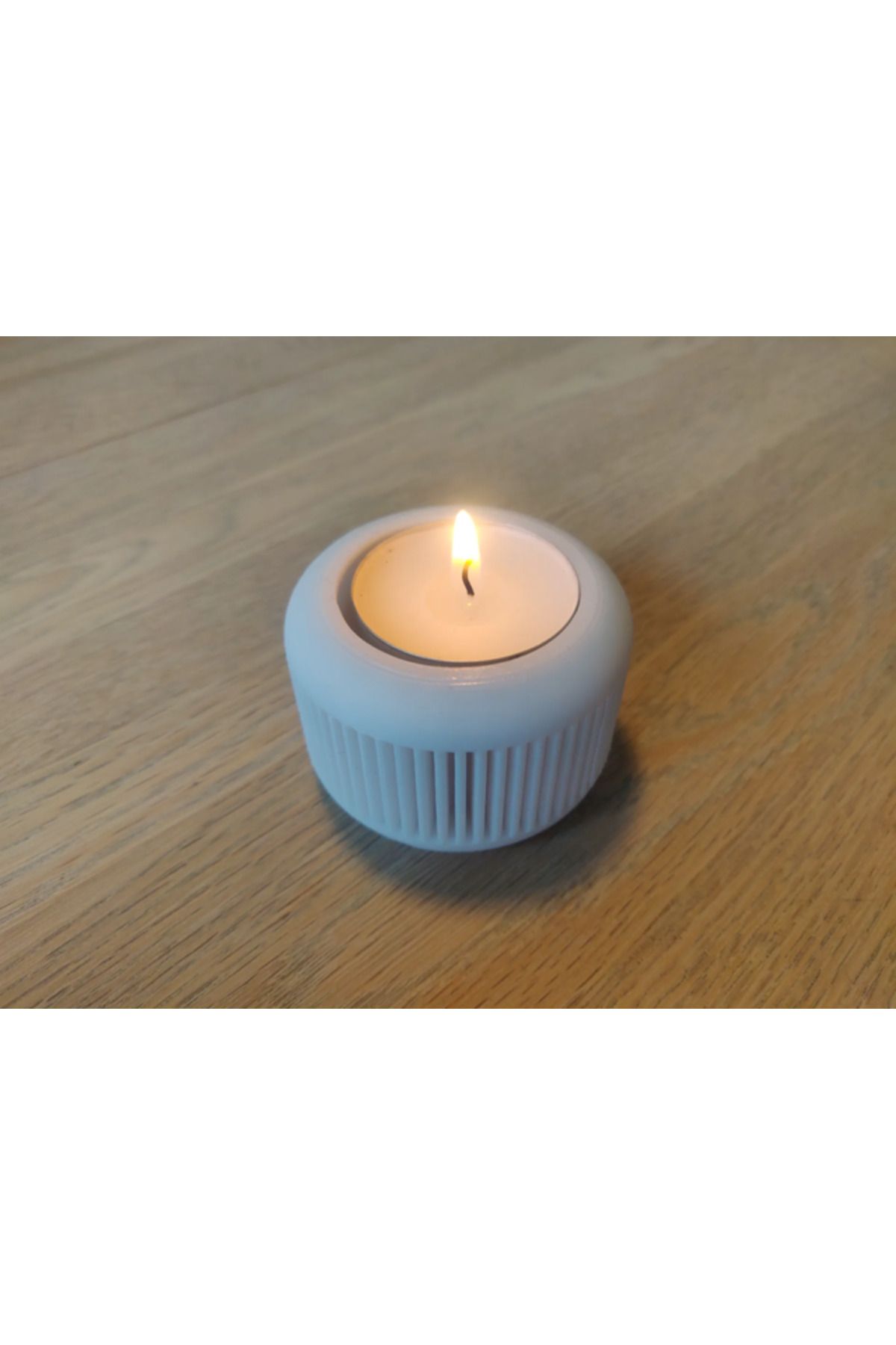 TSC Mini Şamdan Mumluk Decor Mum Dahil Beyaz Renk Masa Dekor