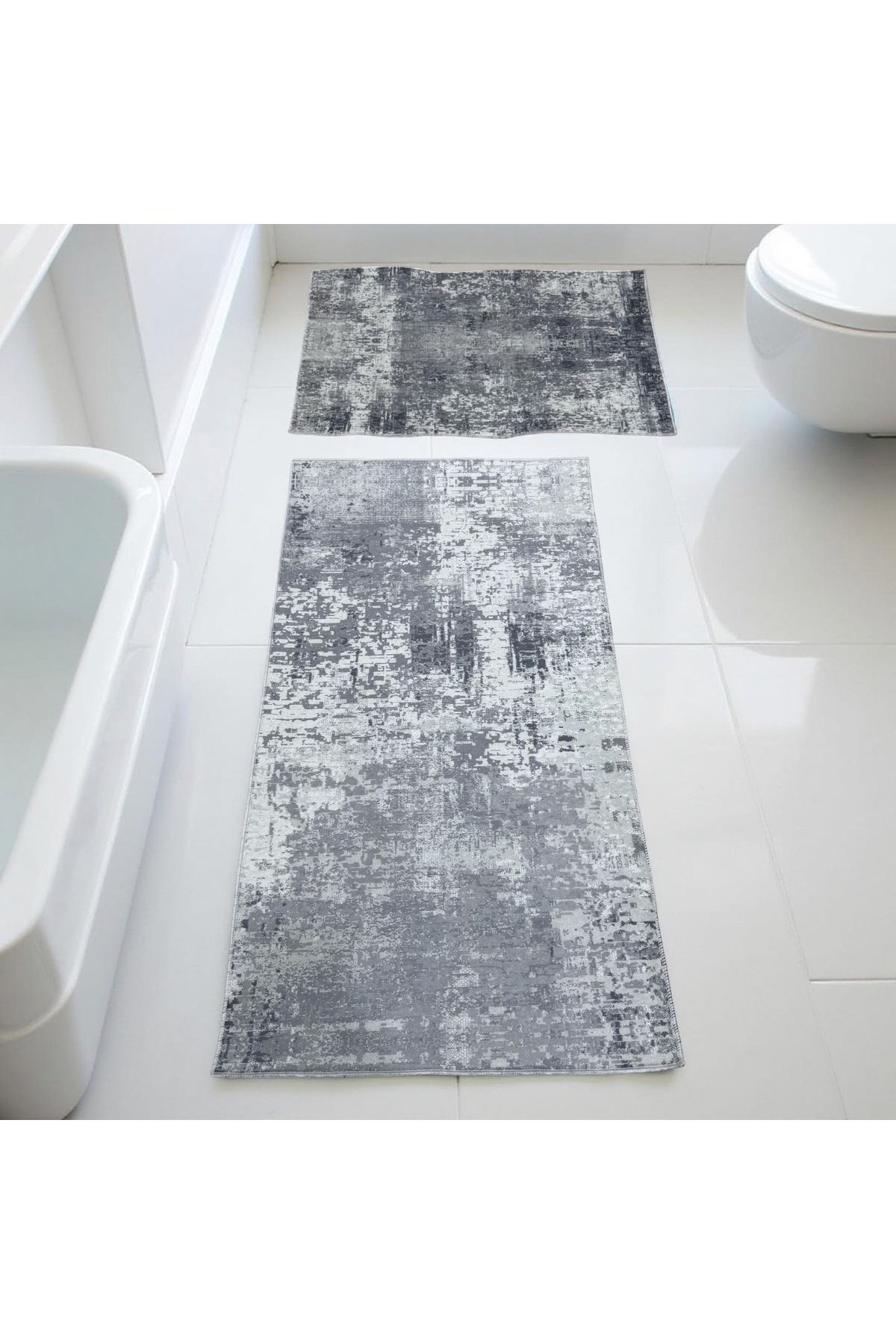 Formeya Kaymaz Taban Yıkanabilir 2'li Set Banyo Halısı Banyo Paspası Klozet Takımı 60 x 100 / 50 x 80cm