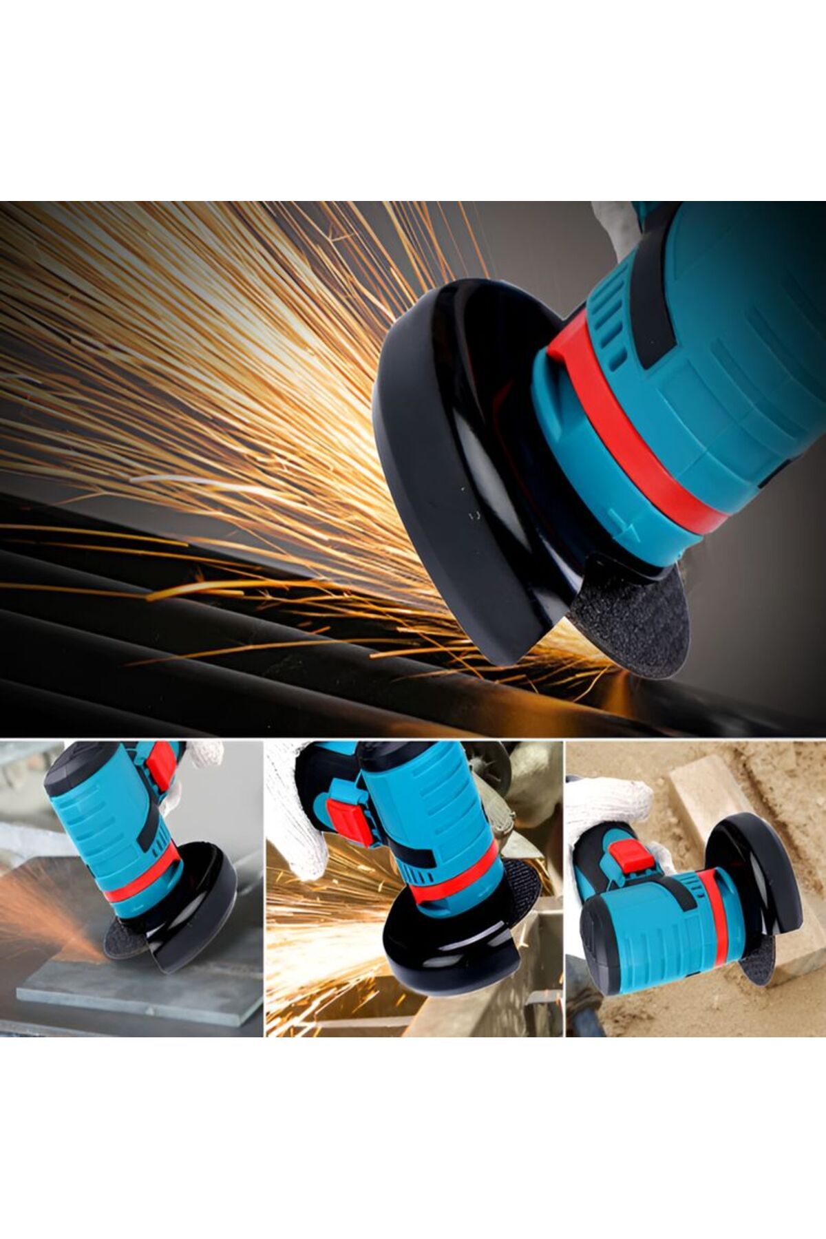 esimplu-Mini Polizor Flex Unghiular Portabil, eSimplu®, 2 Acumulatori, 1500W, 19500 rpm, 10 Discuri Incluse 2