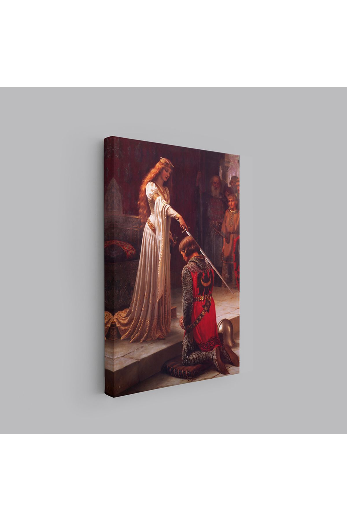 cestino darte “The Accolade” – Onurun ve Asaletin Ölümsüz Anı | Edmund Blair Leighton (Kanvas Baskı) Tablo