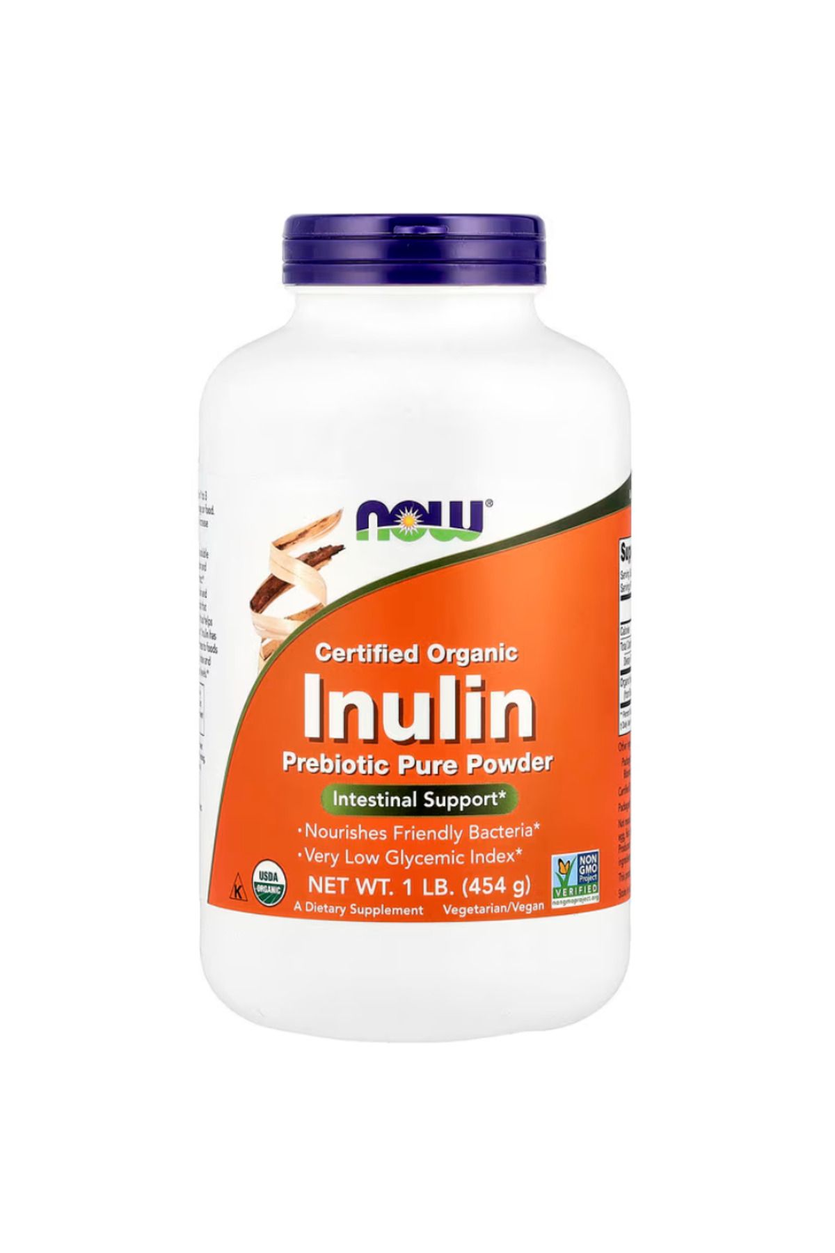 Now Foods , Certified Organic Inulin, Prebiotic Pure Powder, 1 lb (454 g)