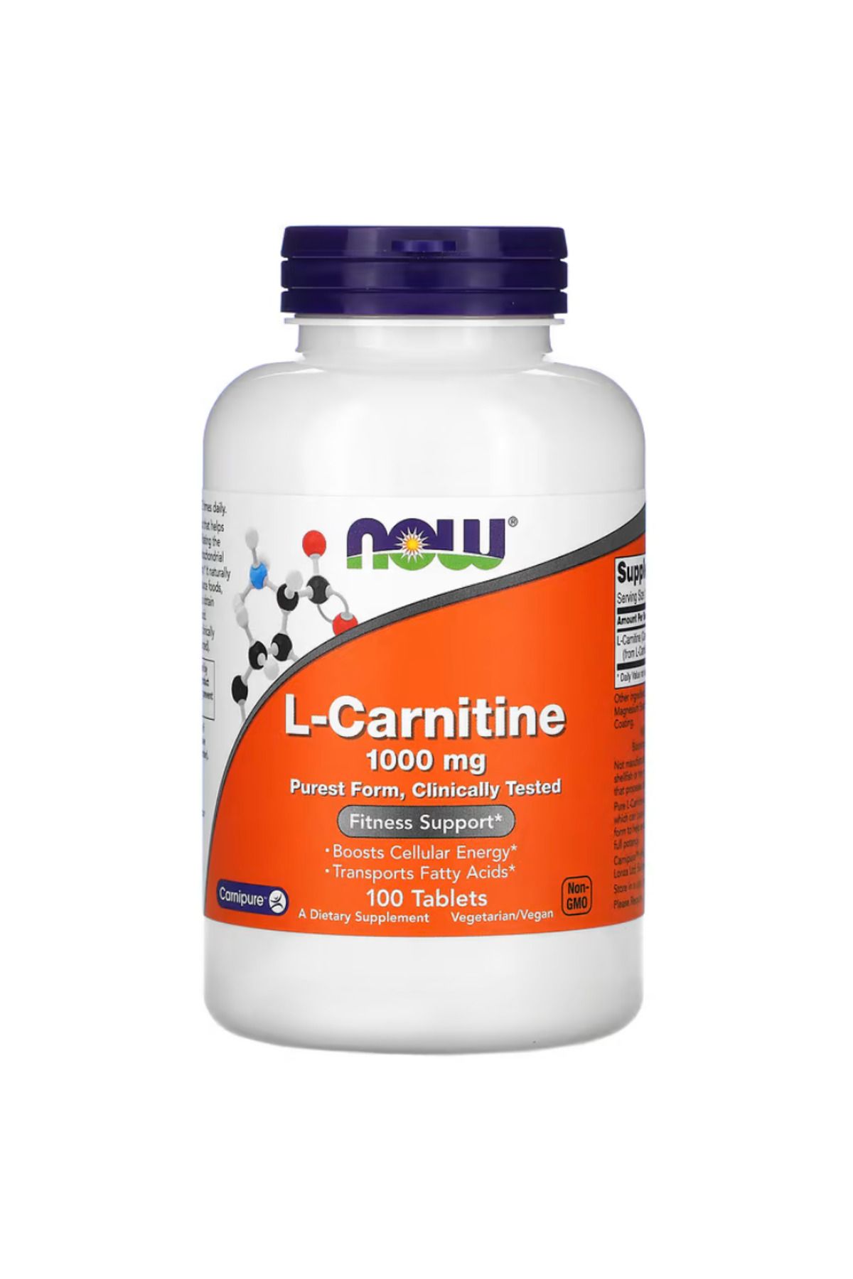 Now Foods , L-Carnitine, 1000 mg, 100 Tablets