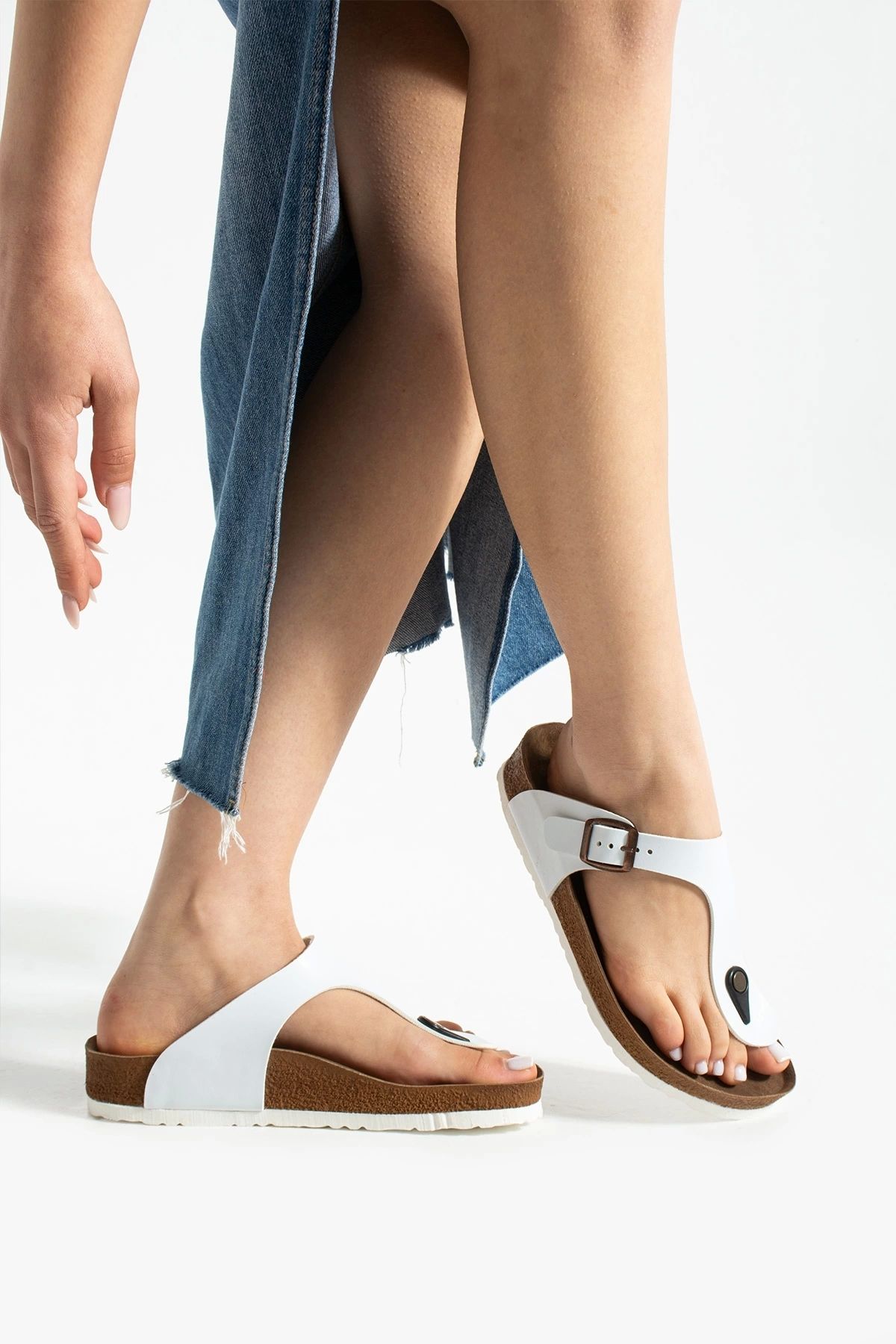 Sivarro Freistep Unisex Parmak Arası Terlik Beyaz