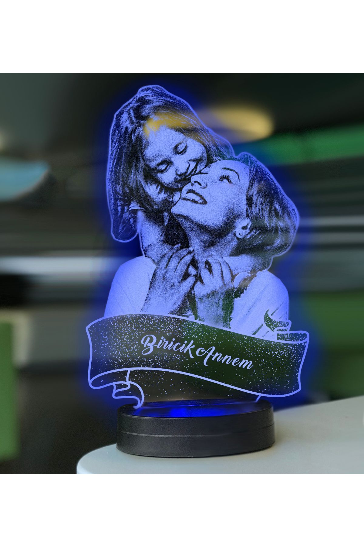 SerenityHaven Profil Anneler İçin Özel Hediye Led Gece Lambası