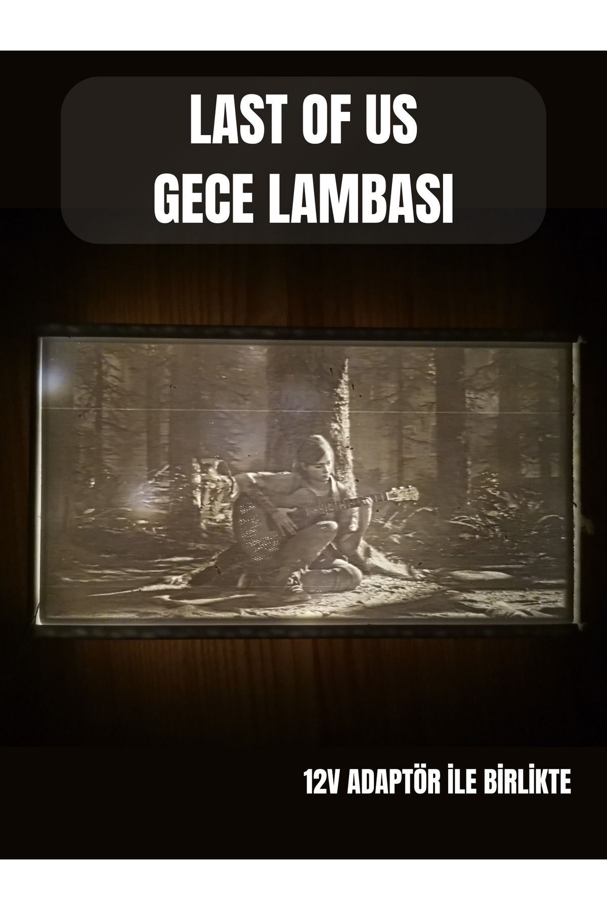 SerenityHaven Last of Us Gece Lambası | Ellie Joel Playstation Hediyelik Gamer Oyuncu (12v Adaptör ile birlikte)