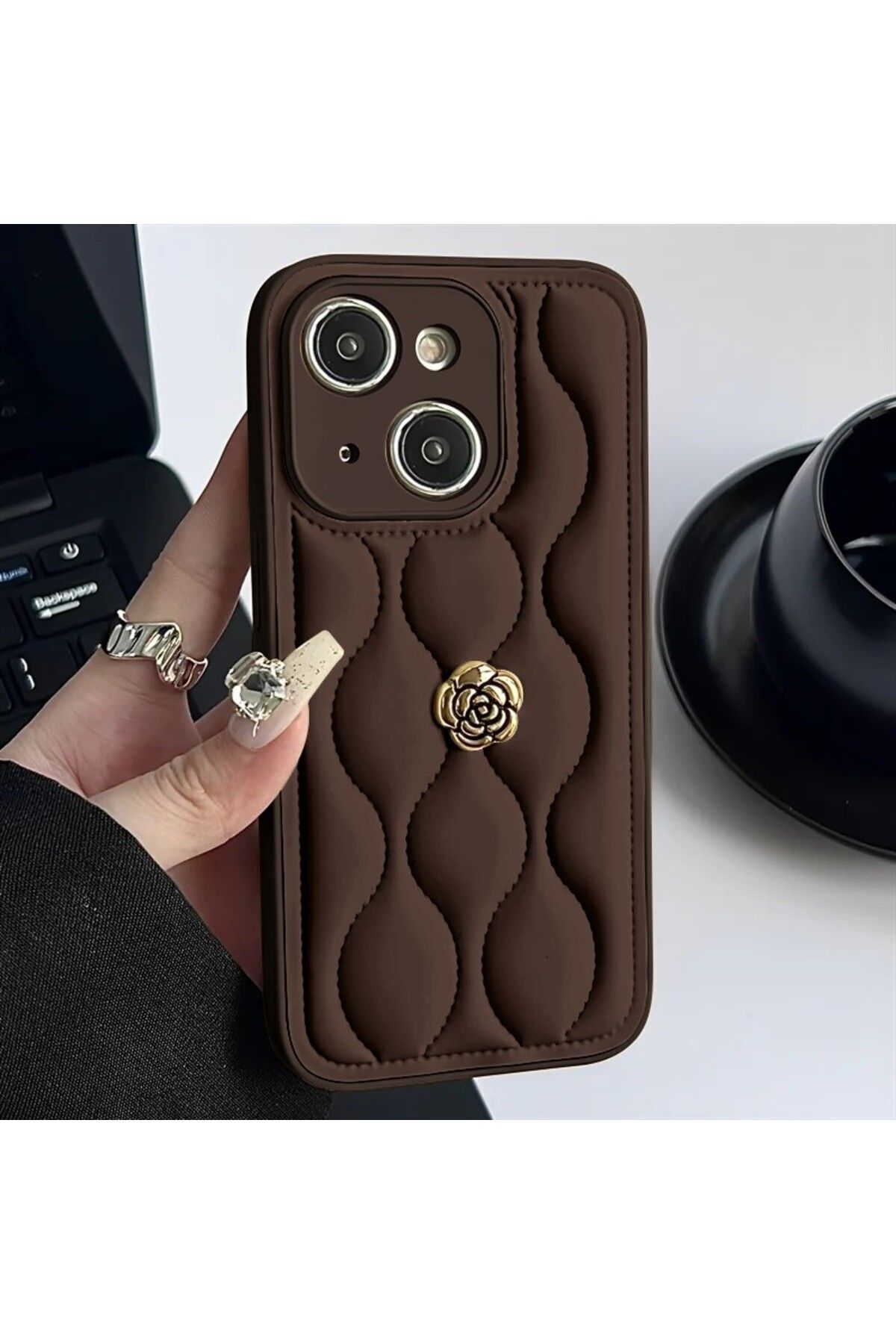 Zebana Apple iPhone 15 Plus Uyumlu Zebana Camellia Kılıf