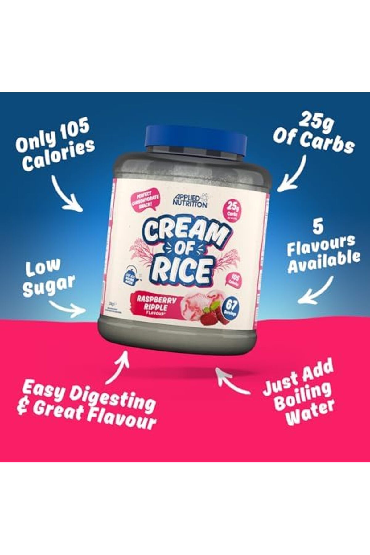 applied nutrition-Cream of Rice - High Carbohydrate Cream of Rice Supplement, Source of Energy for B 8