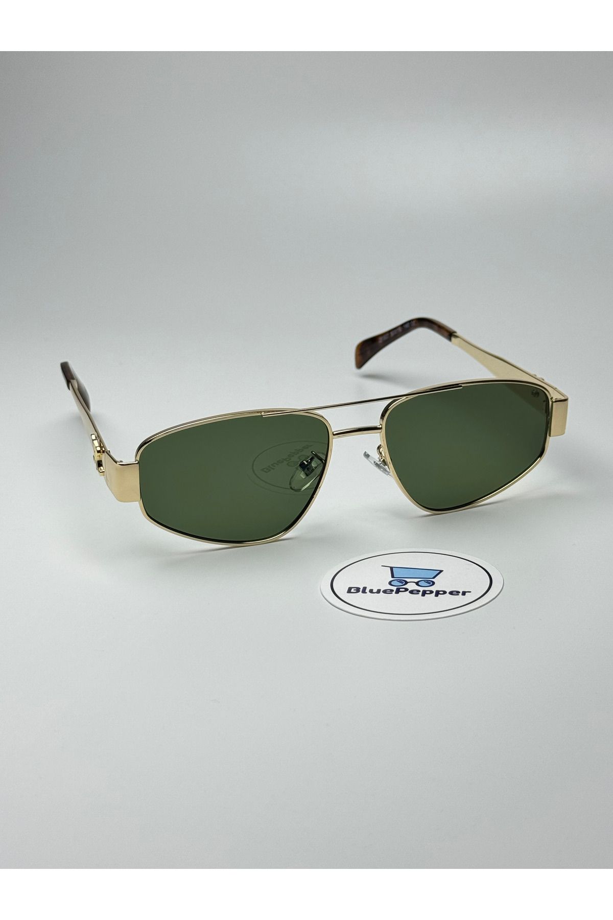 BluePepper CELIME V2 GÜNEŞ GÖZLÜĞÜ Geometrik Gold Metal Çerçeve 50-16-140 ekartman