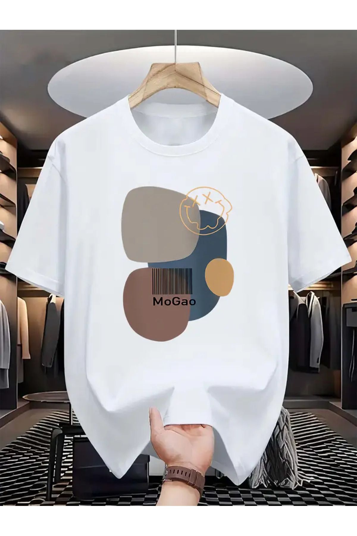 AEMİ Unisex Baskılı Oversize Bisiklet Yaka T-shirt