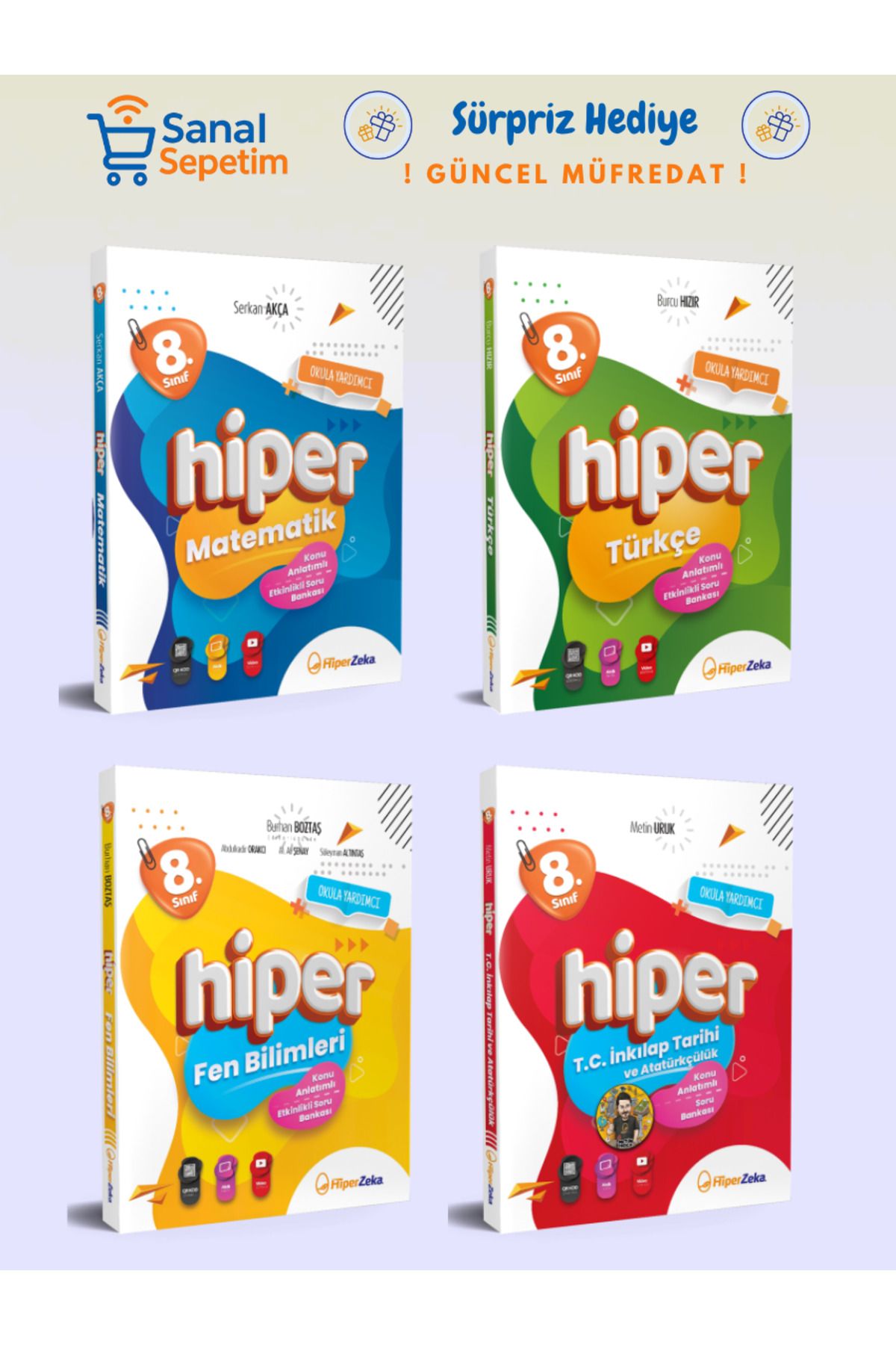hiper zeka 8. Sınıf Matematik - Türkçe - Fen Bil. - T.C İnkılap T. ve Atatürkçülük Konu Anlatımlı Soru Bankası