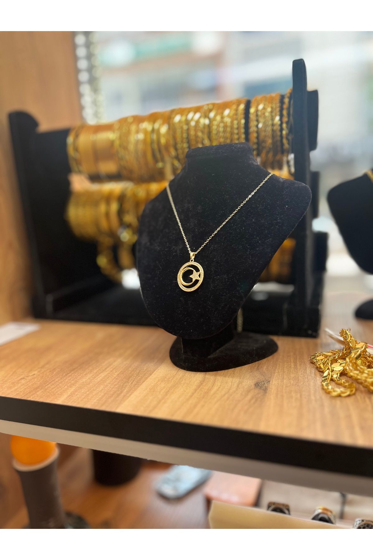 Butik AY YILDIZ ÇELİK KOLYE