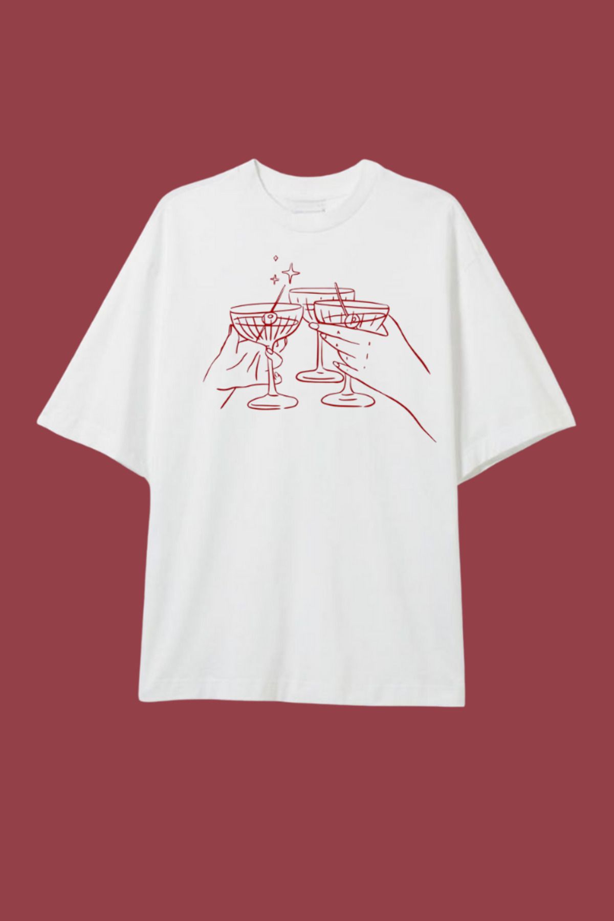 Dupe Design CHEERS Baskılı Oversize T-shirt
