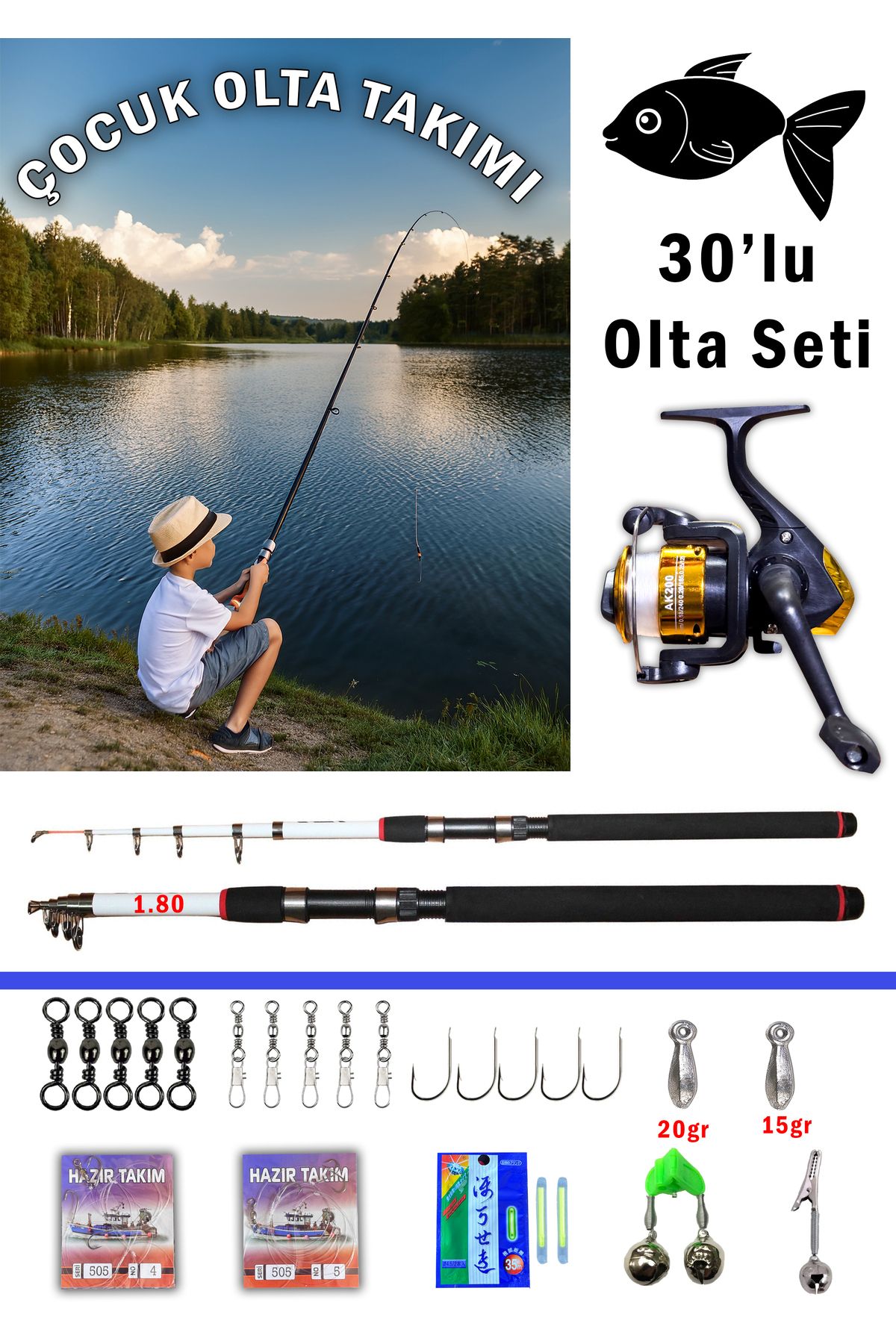 ALASTOR Mini Olta Seti Hazır Olta Takımı Çocuklar Için Hazır Olta Seti Çocuk Oltası Çocuk Olta Seti