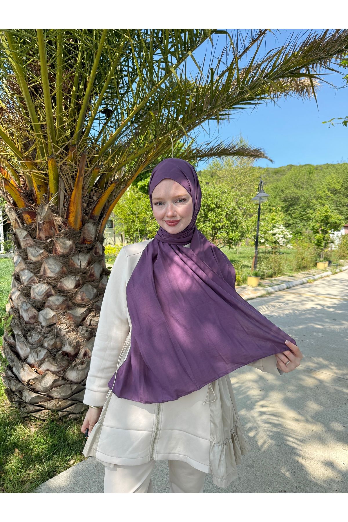MODA Pamuk Caz Şal Mor