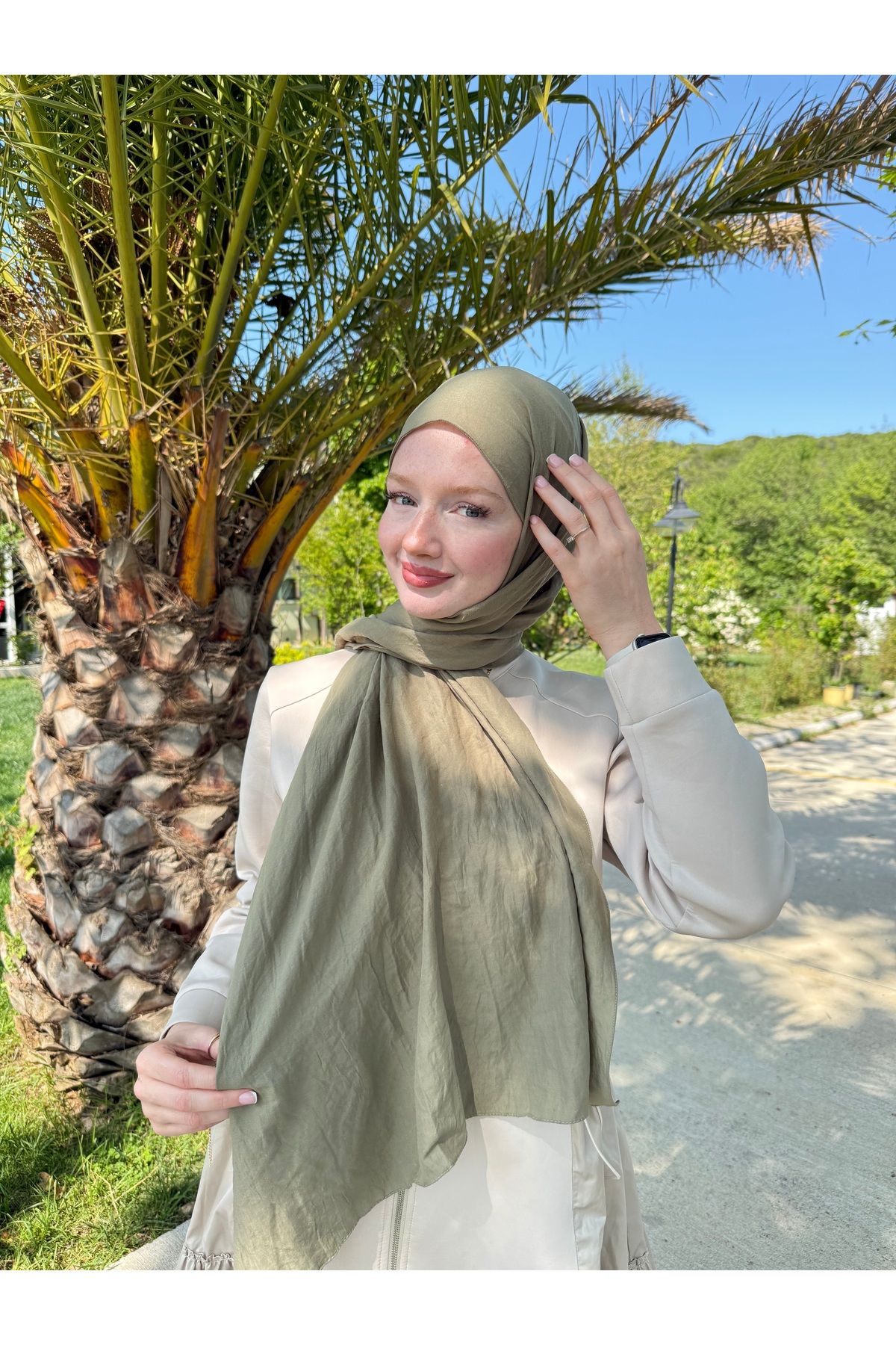 MODA Pamuk Caz Şal Yeşil