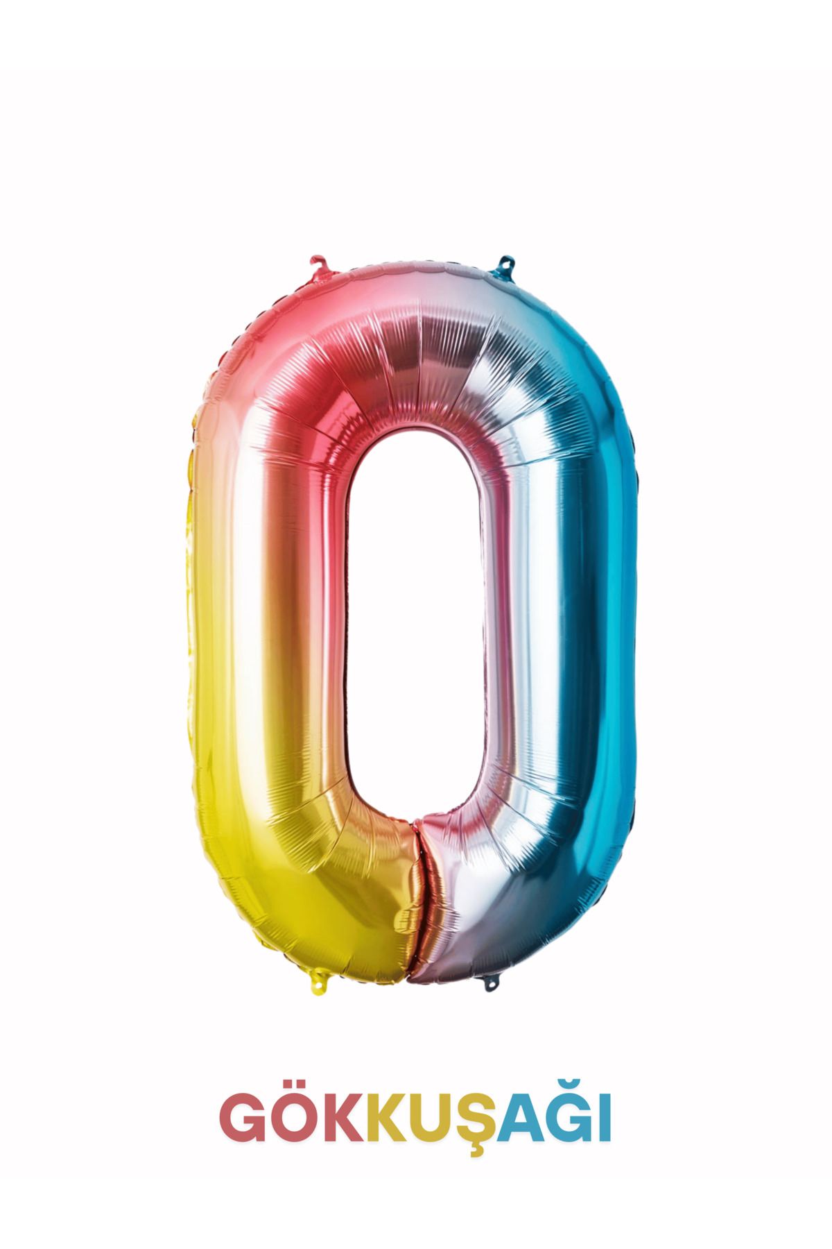 Mielibon Gökkuşağı Renk Rakam Folyo Balon - 76 cm