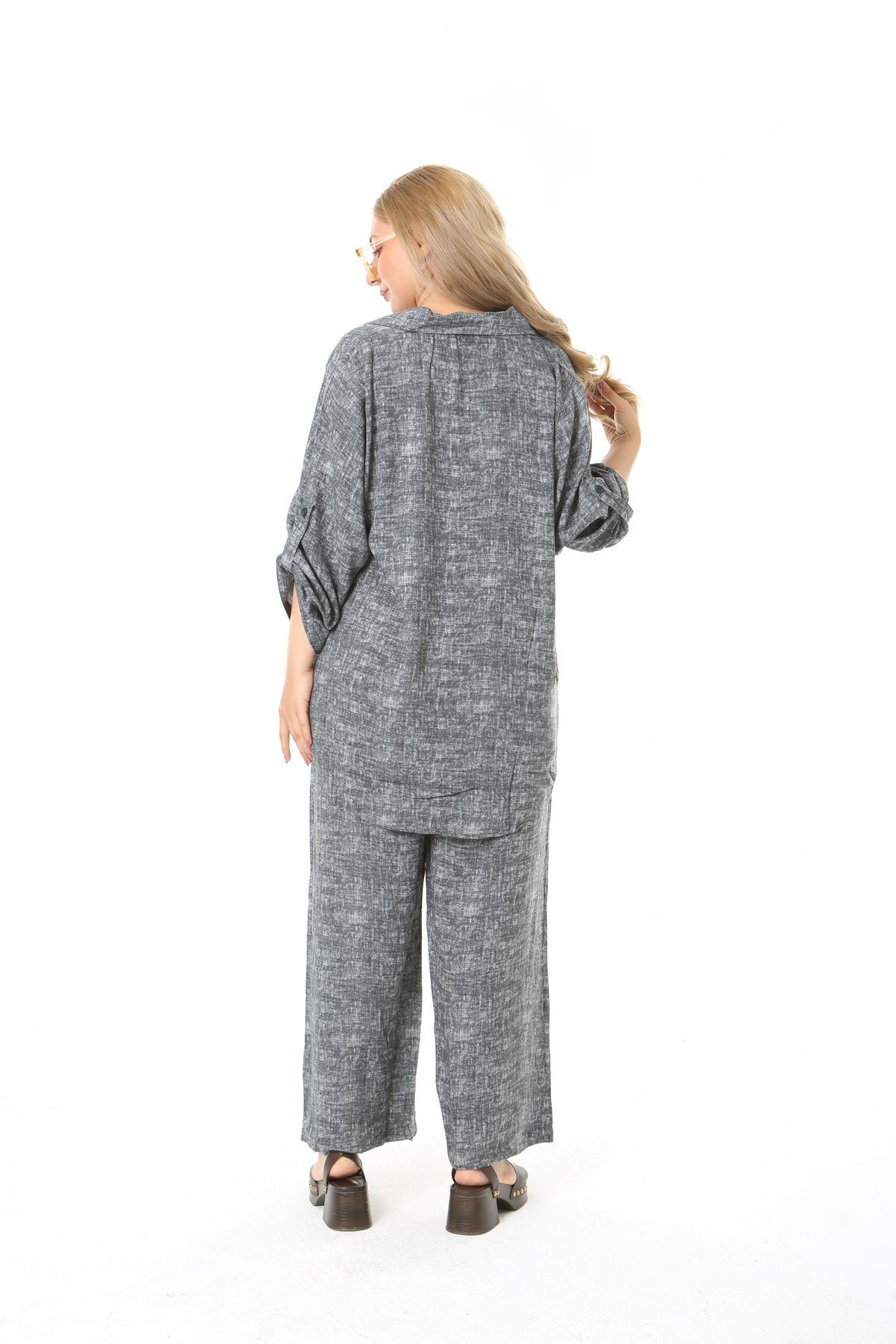 XL Modam-Linen Gray Bottom Top Set Large Size 5
